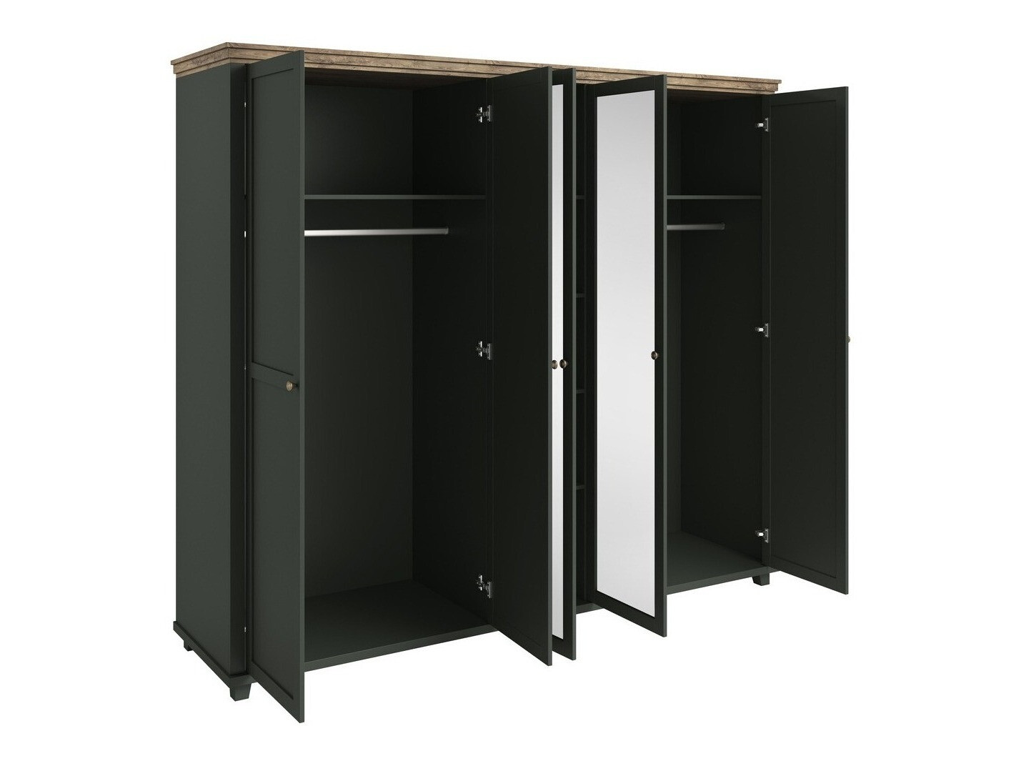 Wardrobe Tolnue 116 (Dark green + Lefkas oak)