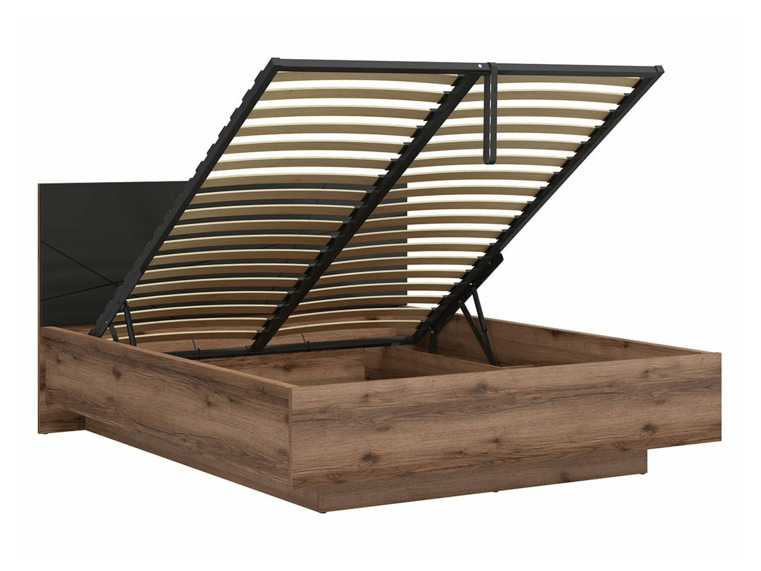 Bed Fivale 122 (Dark Delano oak + Matte black)
