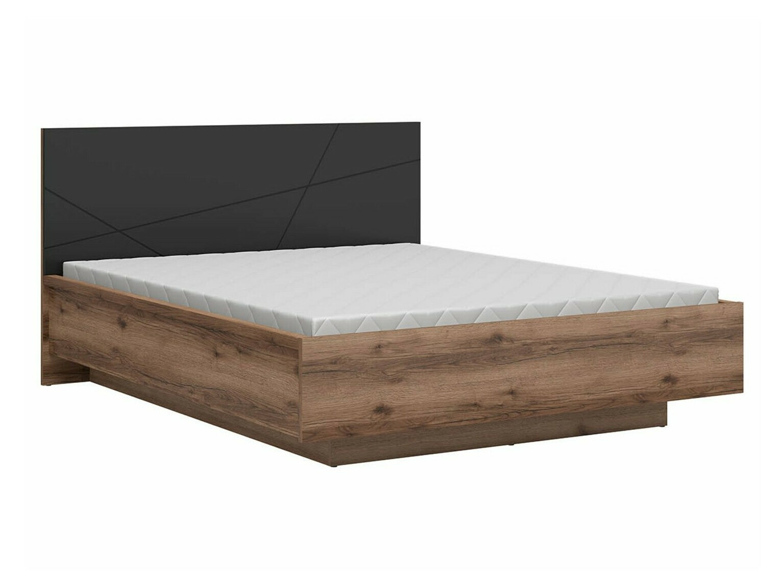 Bed Fivale 122 (Dark Delano oak + Matte black)