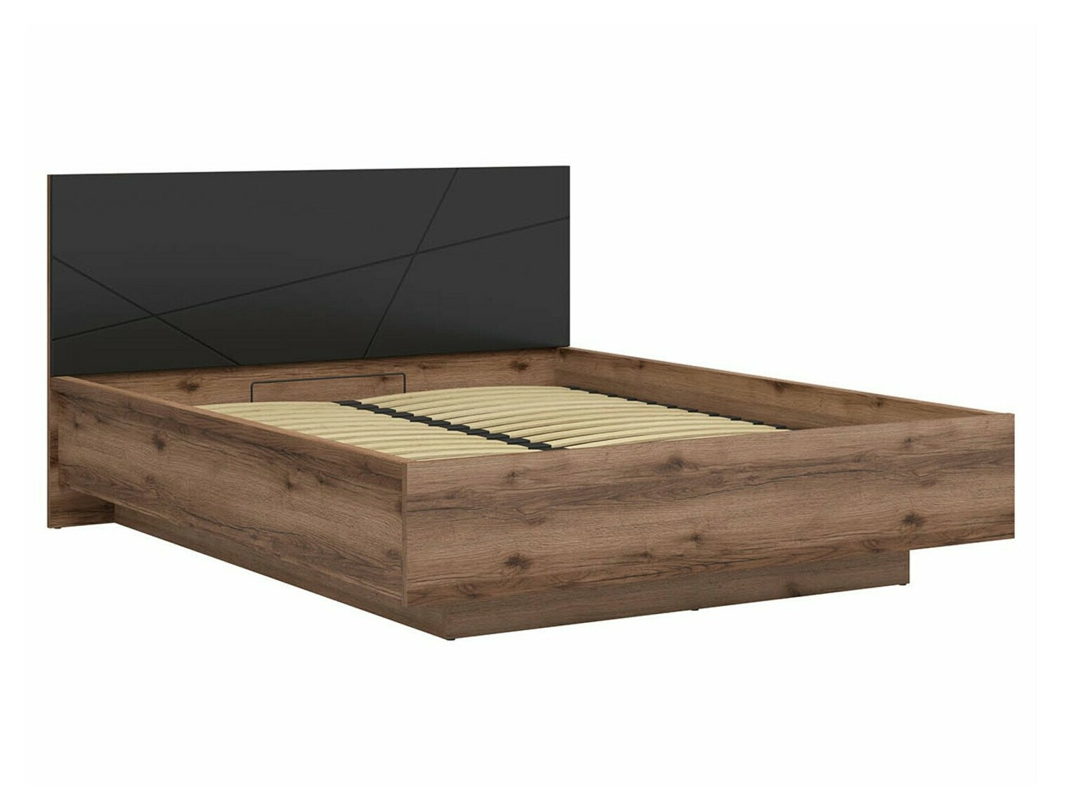 Bed Fivale 122 (Dark Delano oak + Matte black)