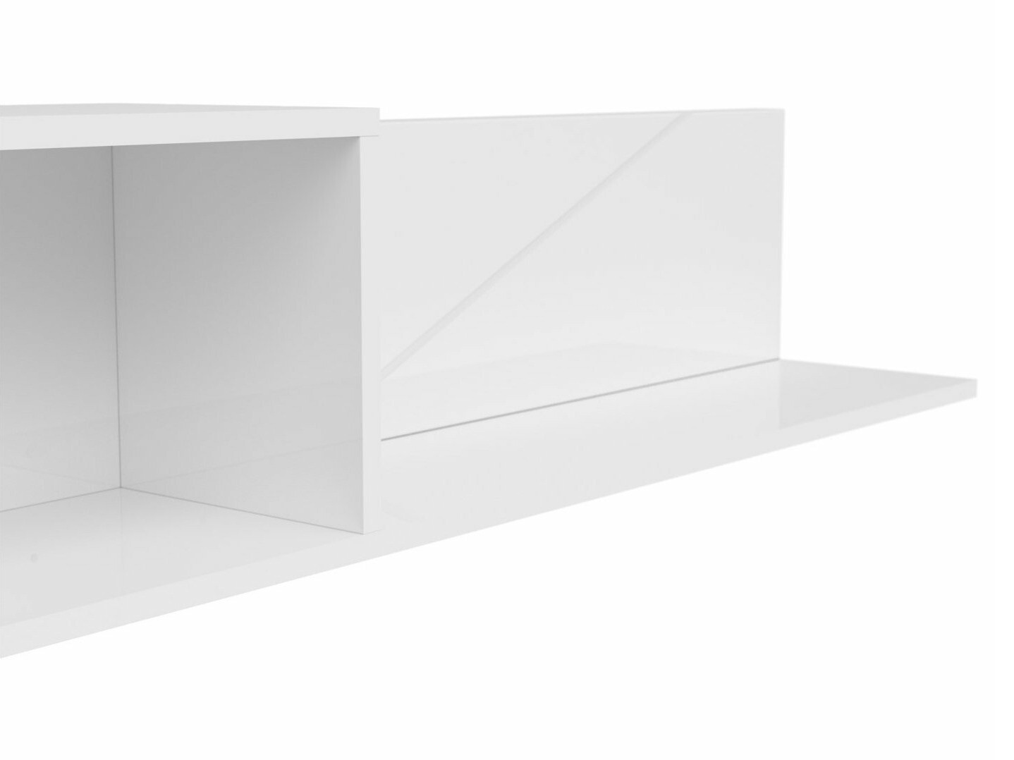 Wall shelf Fivale 101 (Glossy white + White)