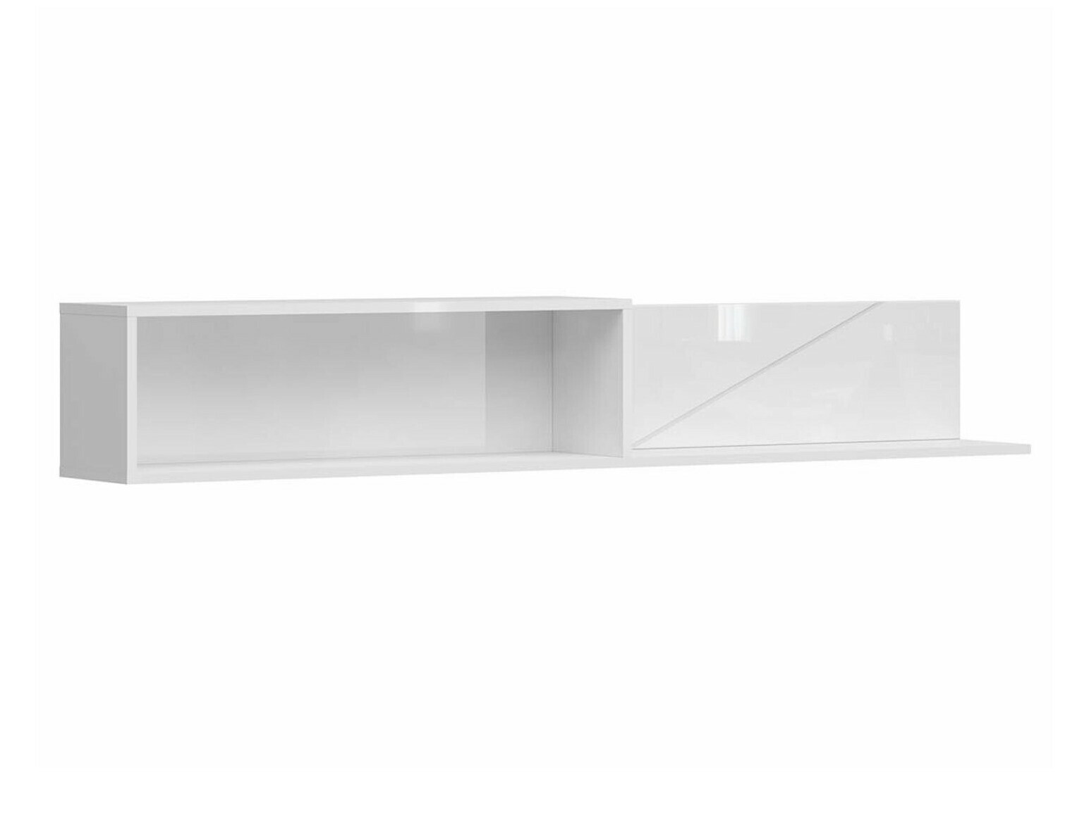 Wall shelf Fivale 101 (Glossy white + White)