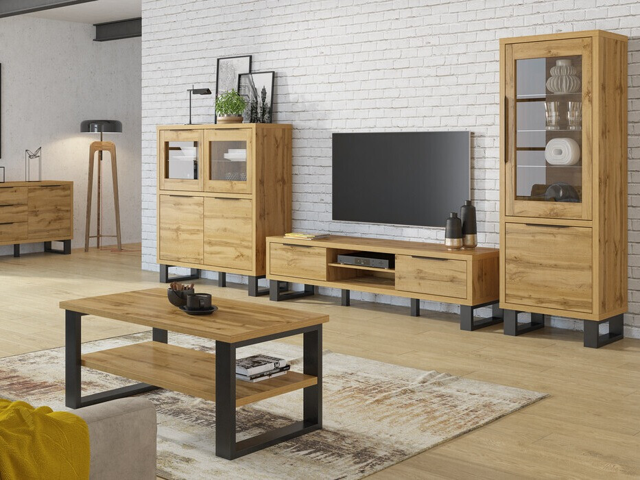 Bookcase Avicavu 108 (Wotan Oak + Black)