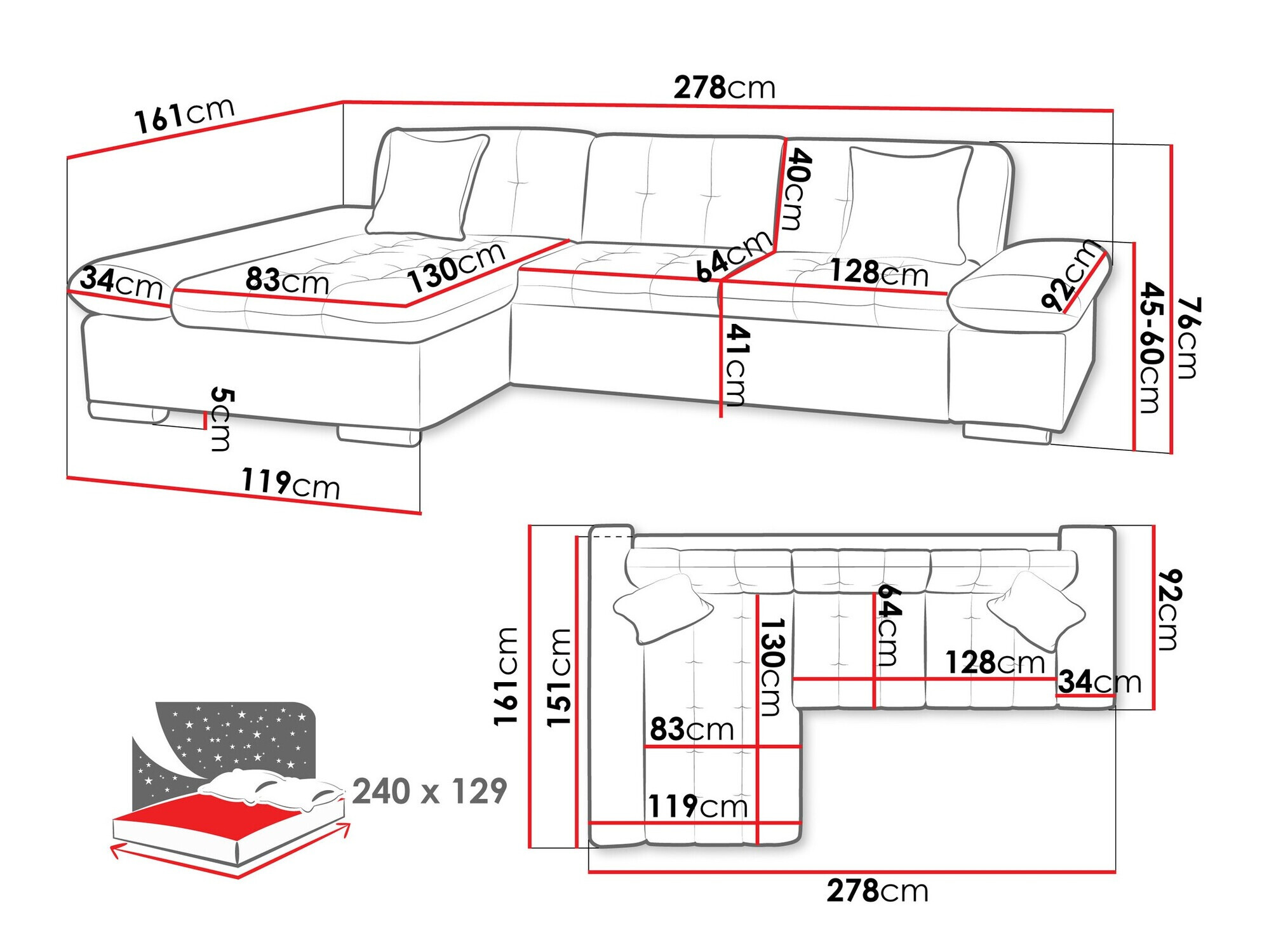Corner sofa Comfivo Sanitas II (Tracy 211.01)