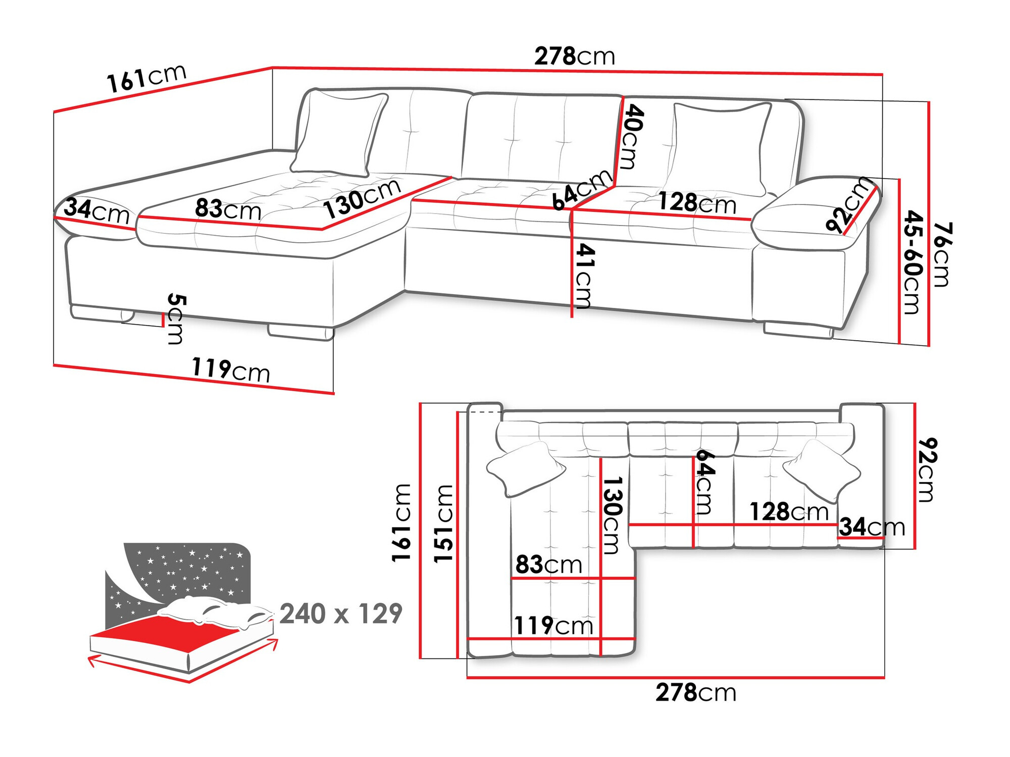 Corner sofa Comfivo Sanitas II (Tracy 211.01)