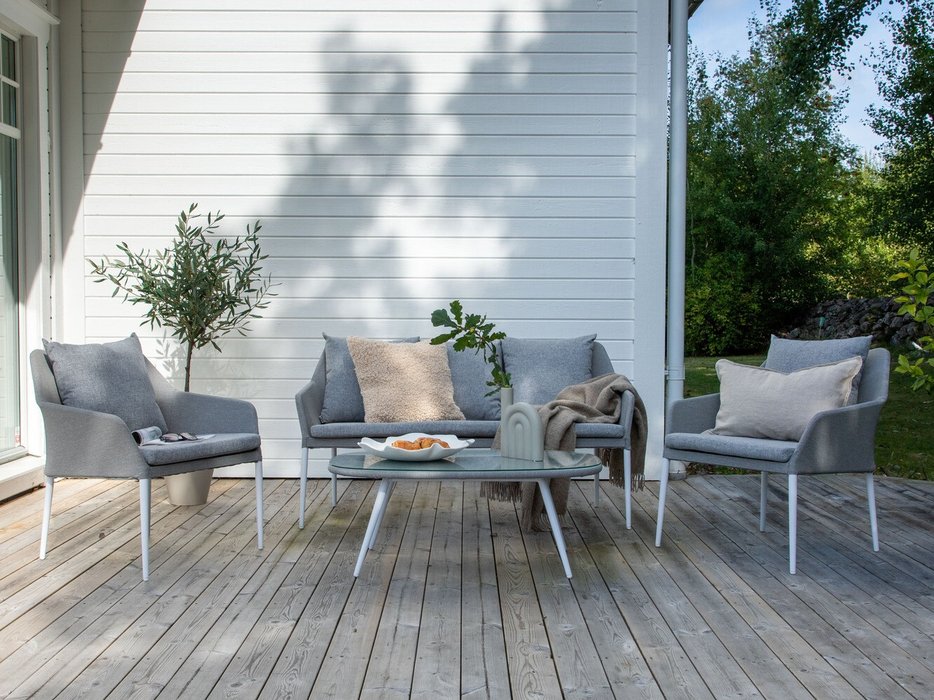 Outdoor furniture set Dallas 3116 (Light grey + White)