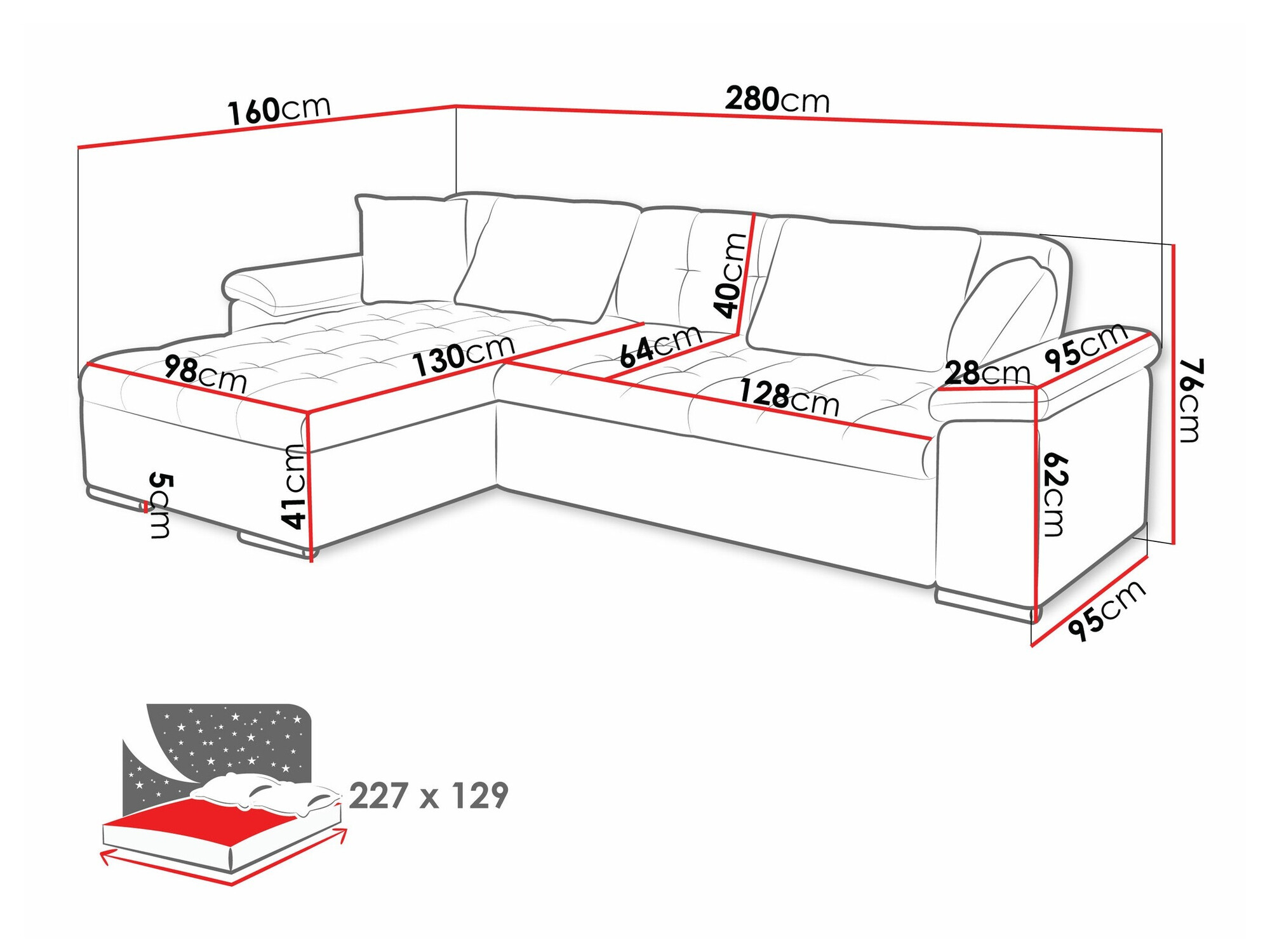 Corner sofa Comfivo Mica II (Tracy 211.01)