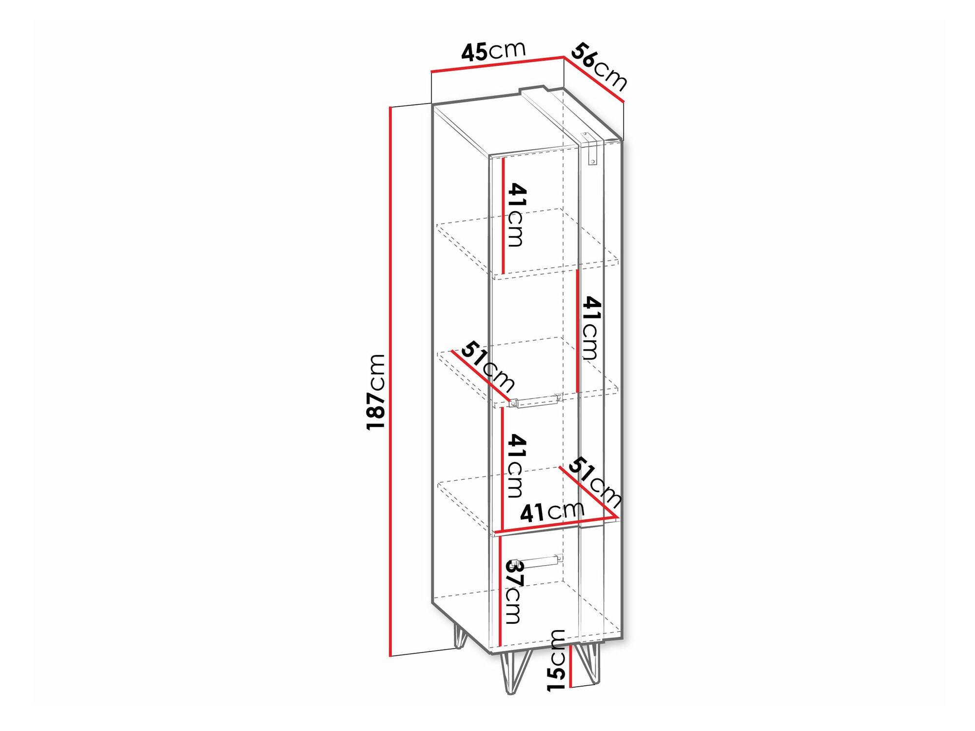 Bookcase Domdele 101