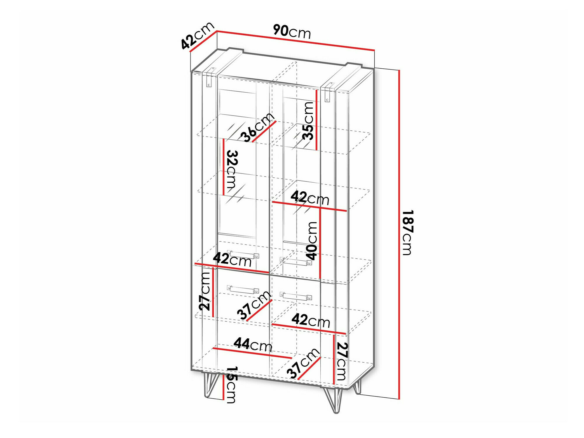 Bookcase Domdele 102
