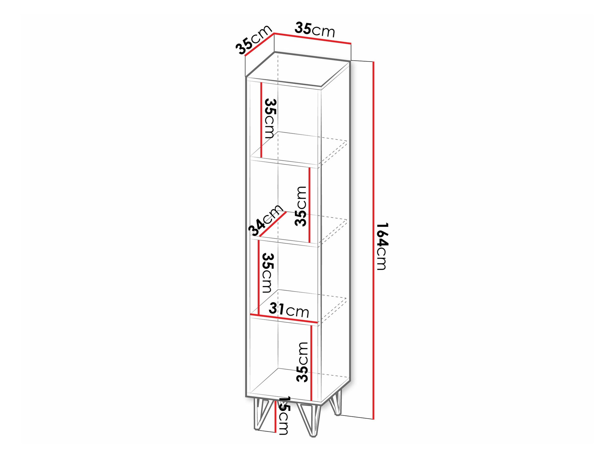 Bookcase Domdele 109