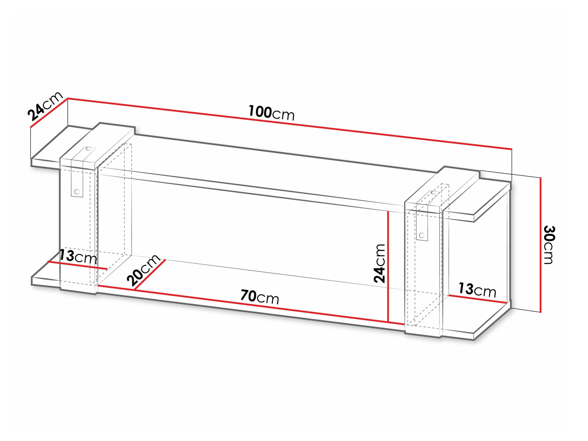 Wall shelf Domdele 107