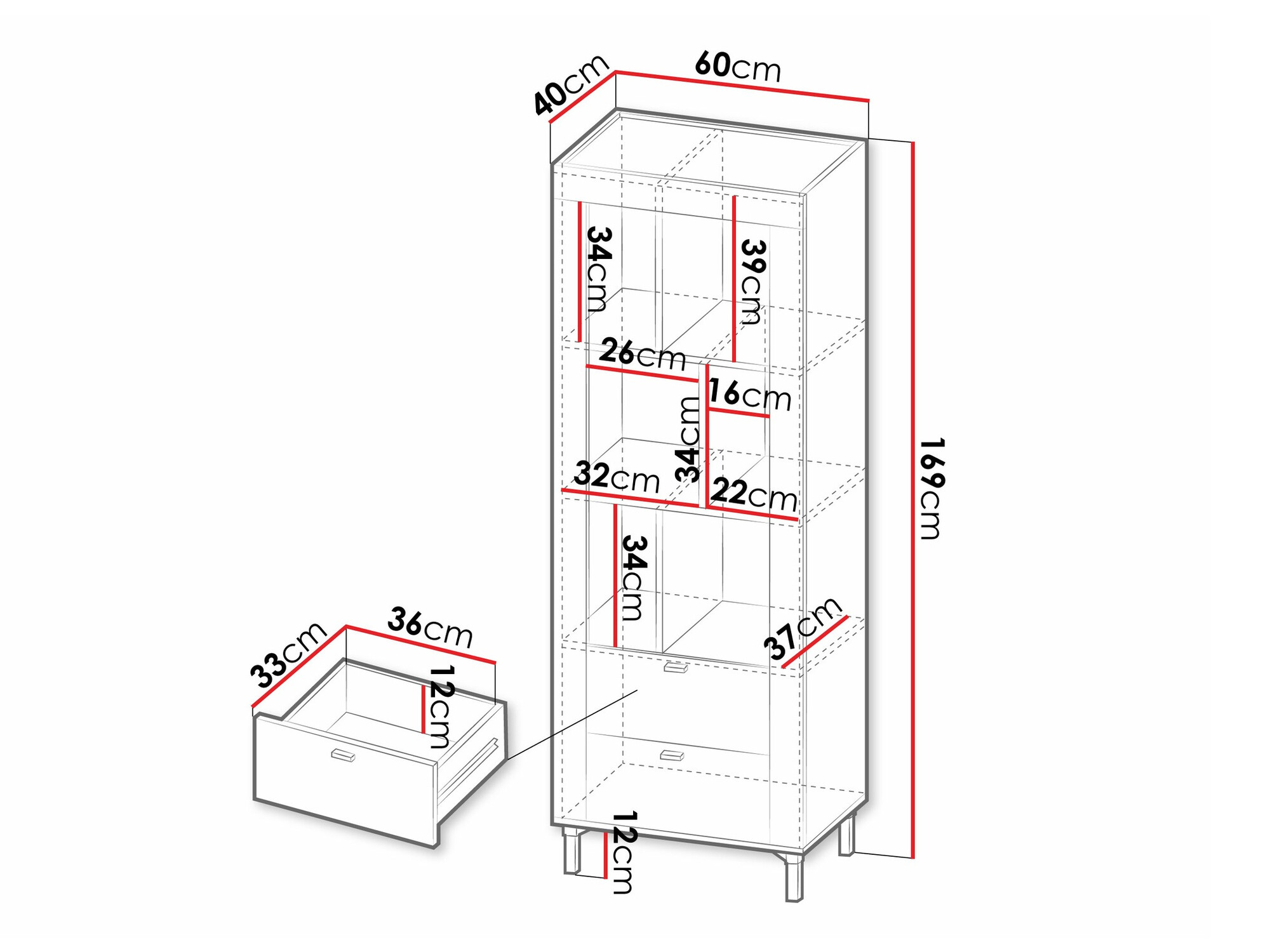 Bookcase Mormavu 102 (Matte white)