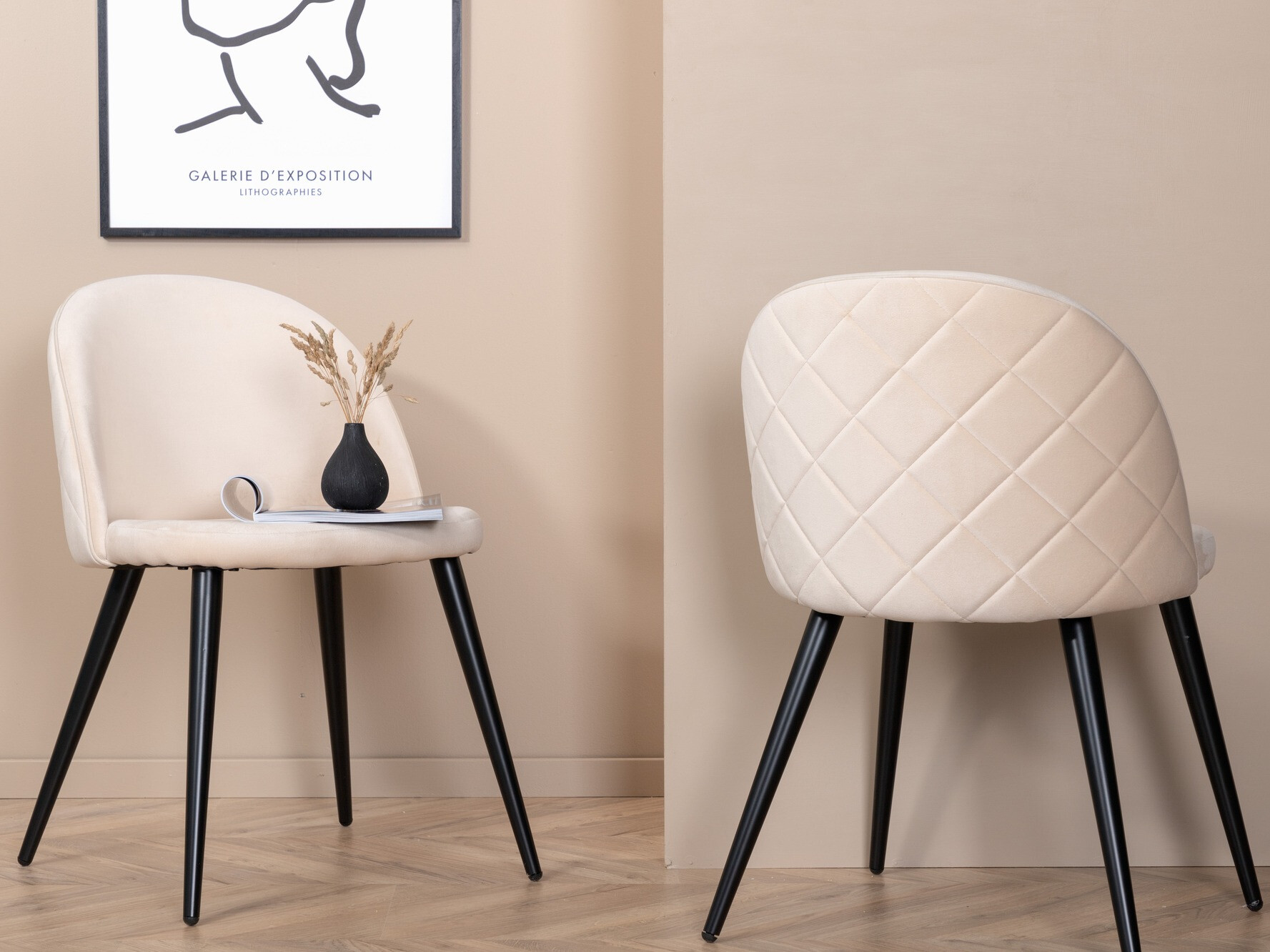 Chair Dallas 2640 (Cream + Black)