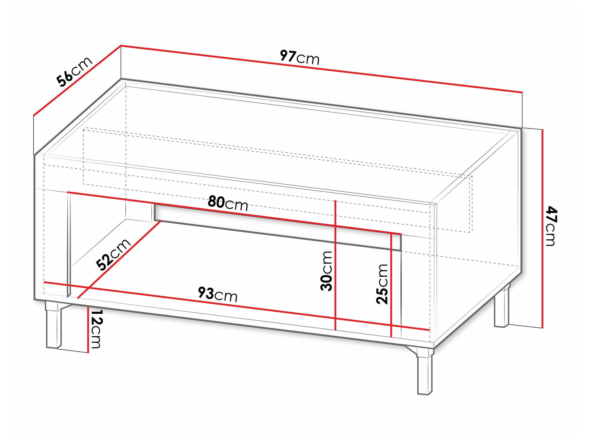 Coffee table Mormavu 107 (Matte white)