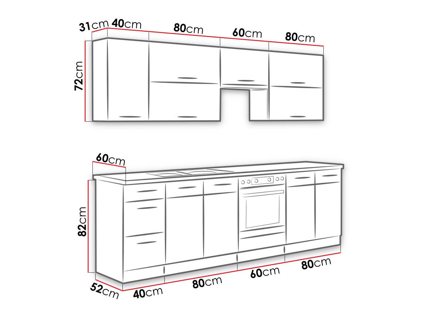 Modular kitchen set Wood Grey 135