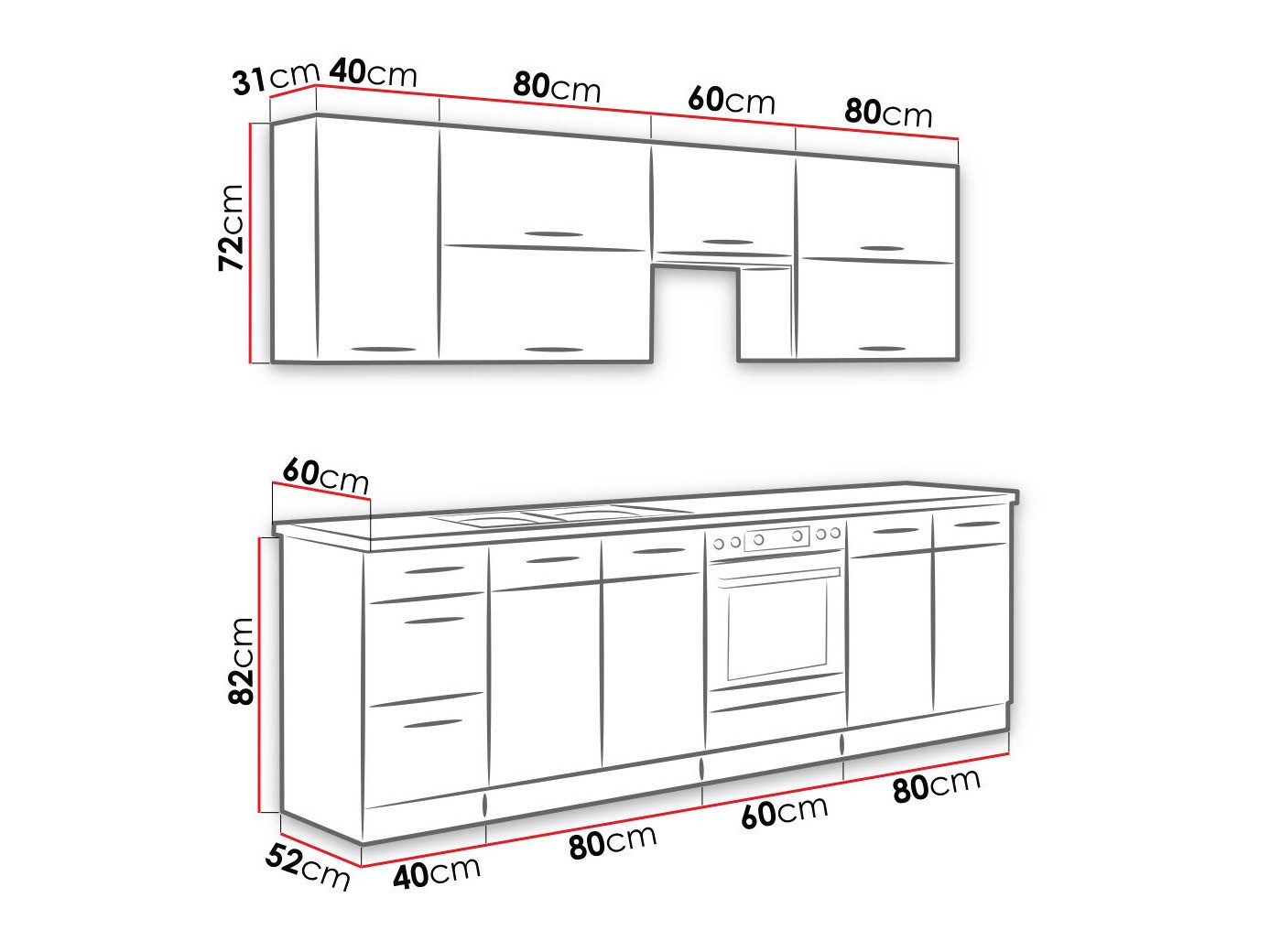 Modular kitchen set Wood Grey 135