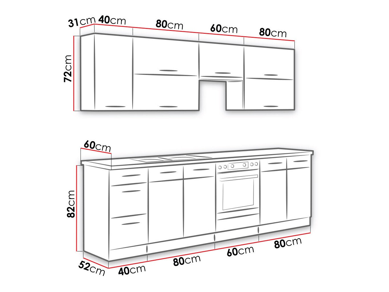 Modular kitchen set Wood Grey 135