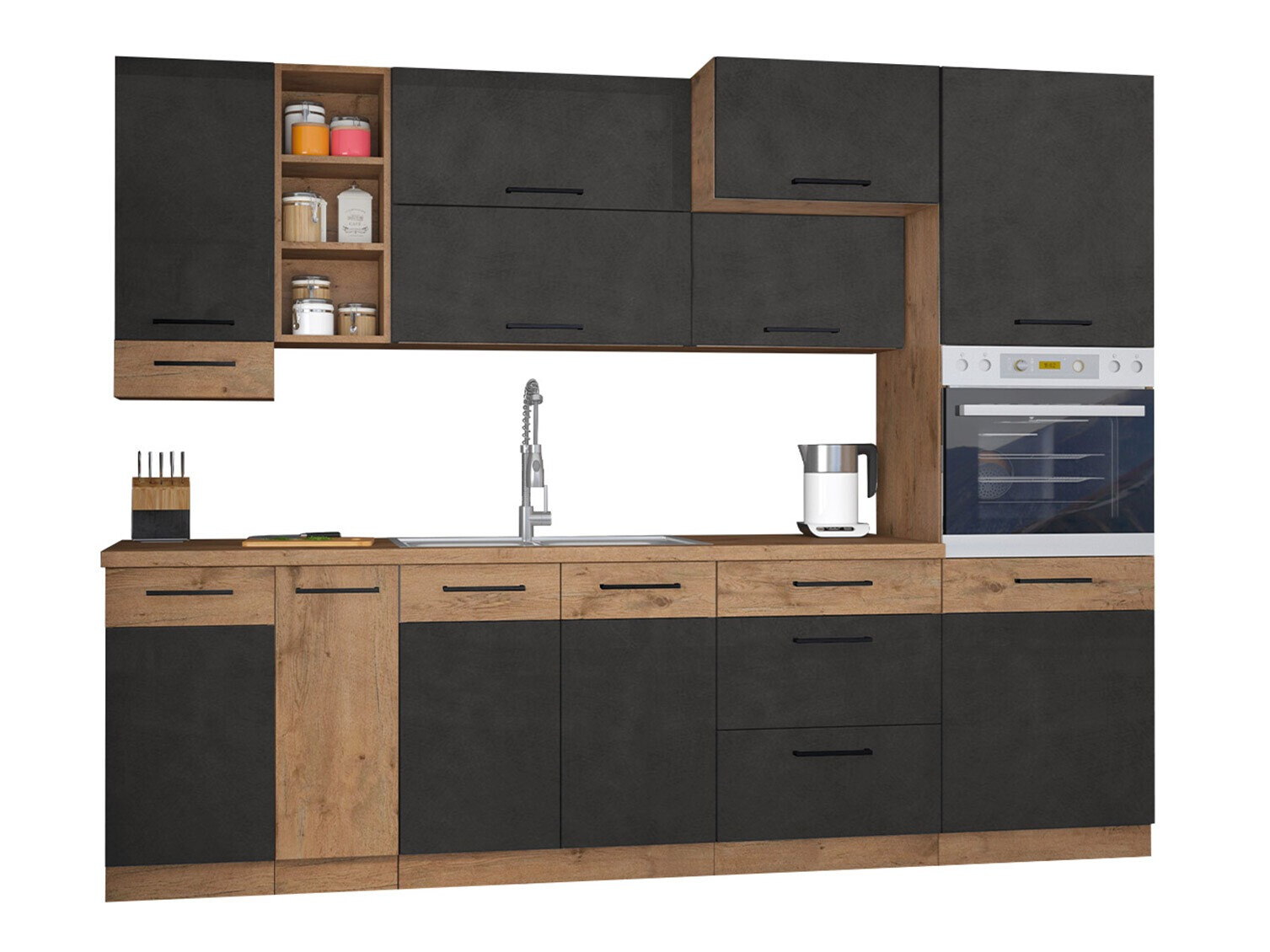 Modular kitchen set Wood Grey 136