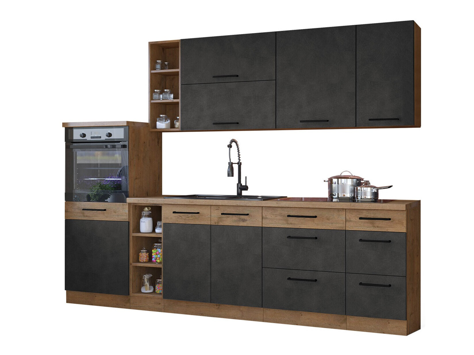Modular kitchen set Wood Grey 137