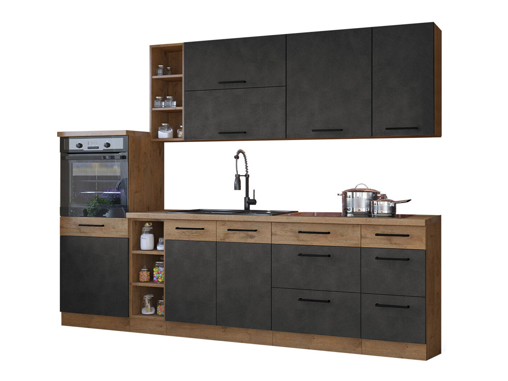 Modular kitchen set Wood Grey 137