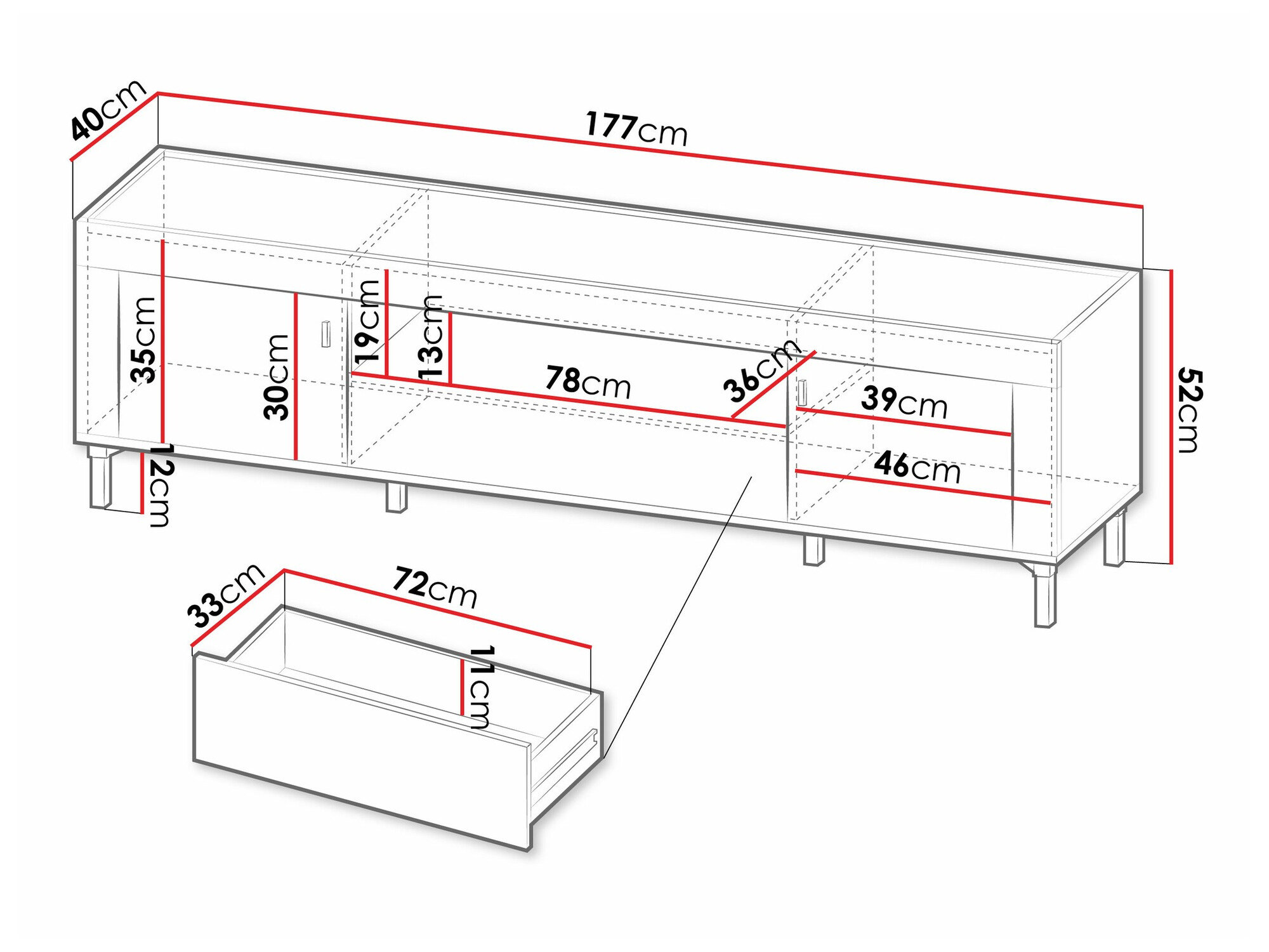 TV stand Mormavu 106 (Matte white)