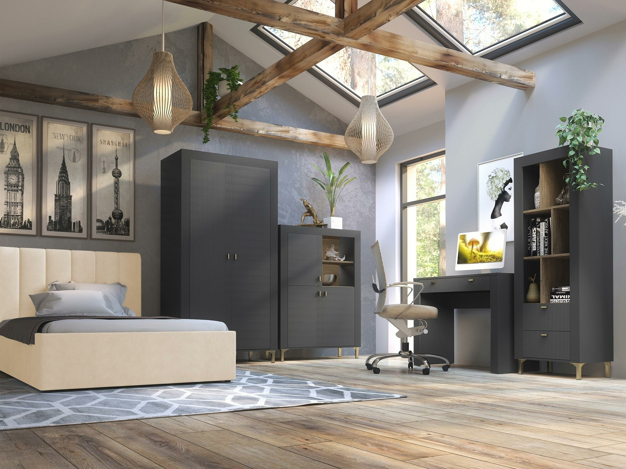 Wardrobe Mormavu 100 (Matte black)