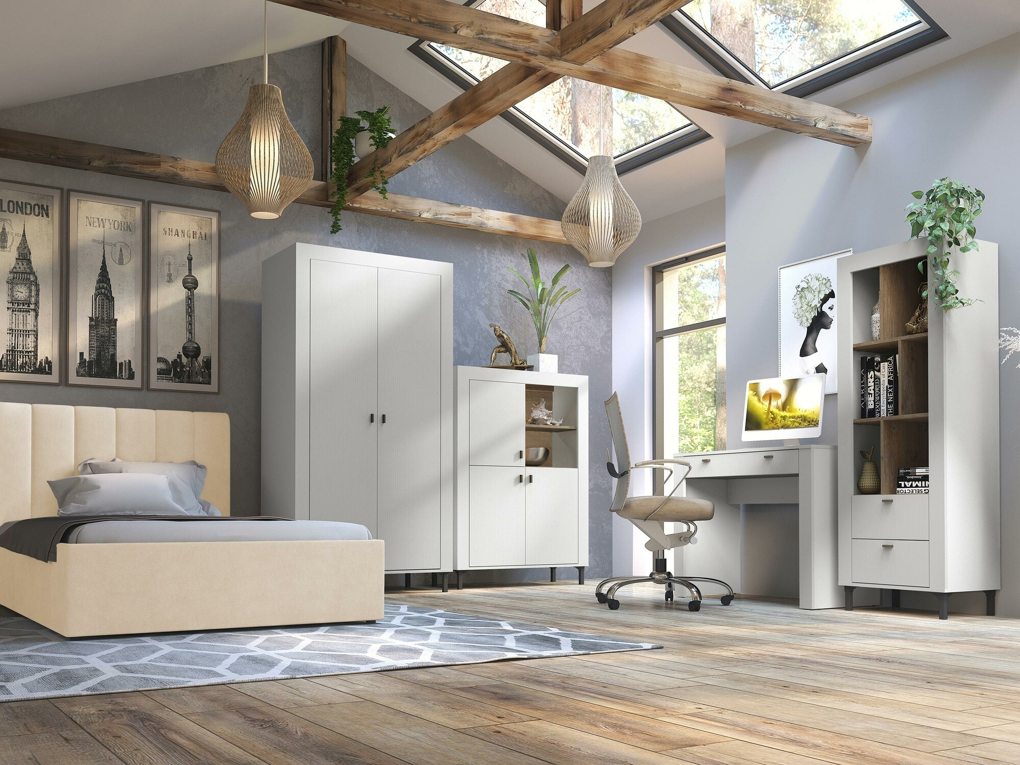 Wardrobe Mormavu 100 (Matte white)