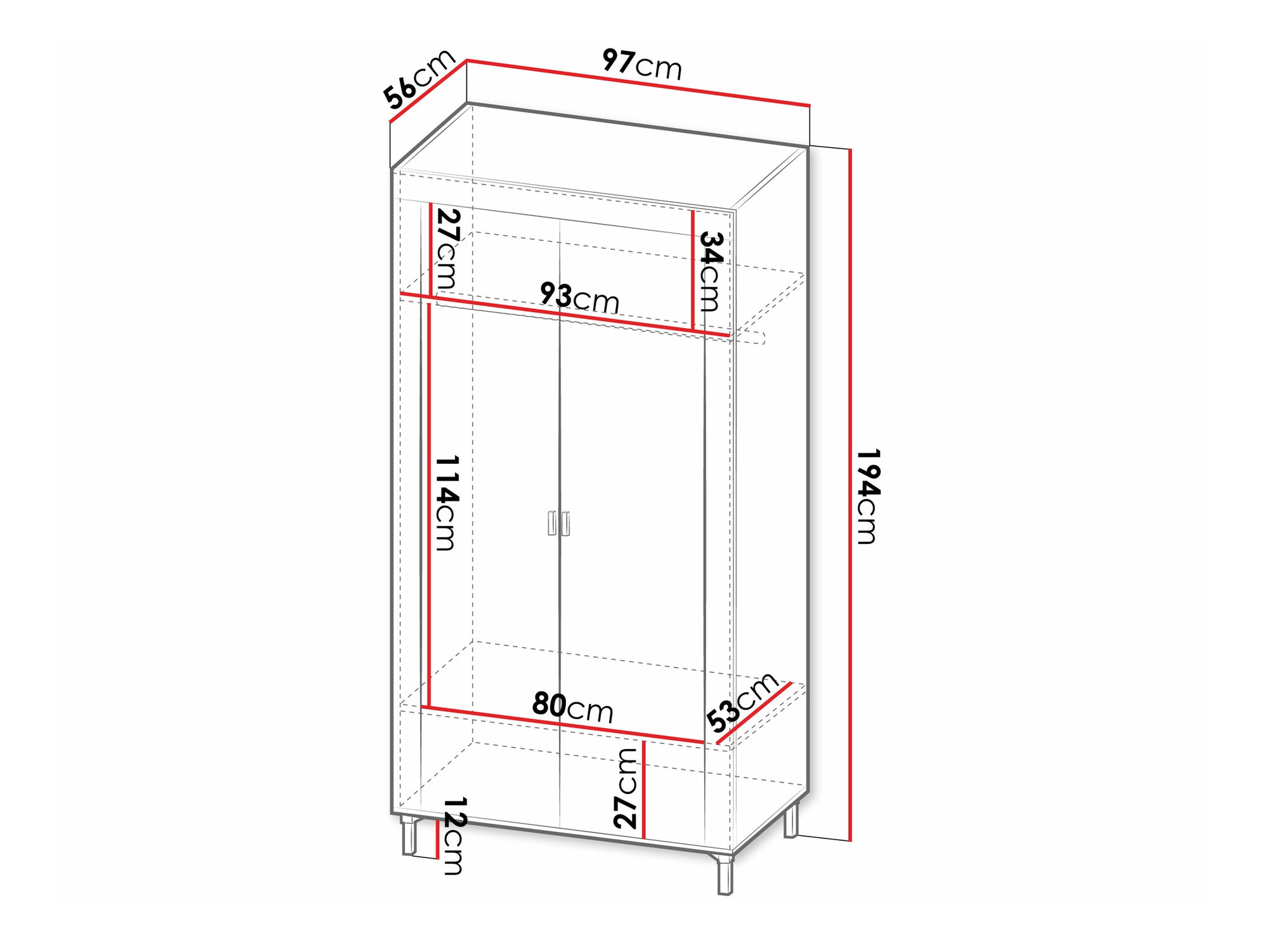 Wardrobe Mormavu 100 (Matte white)