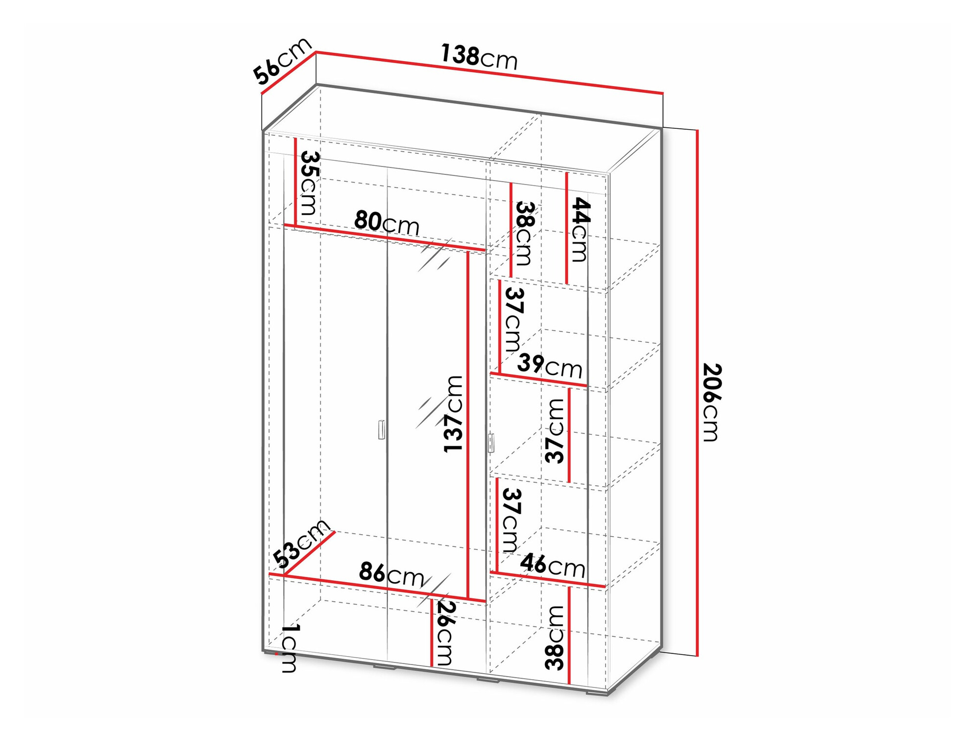 Wardrobe Mormavu 101 (Matte white)