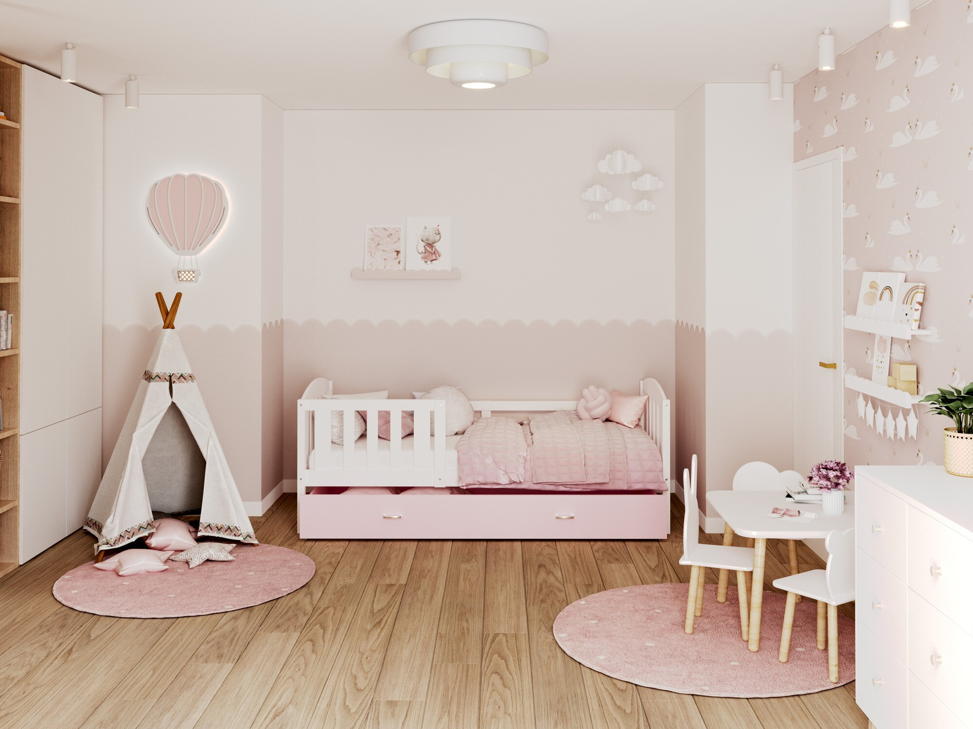 Bed Aurora 126 (White)