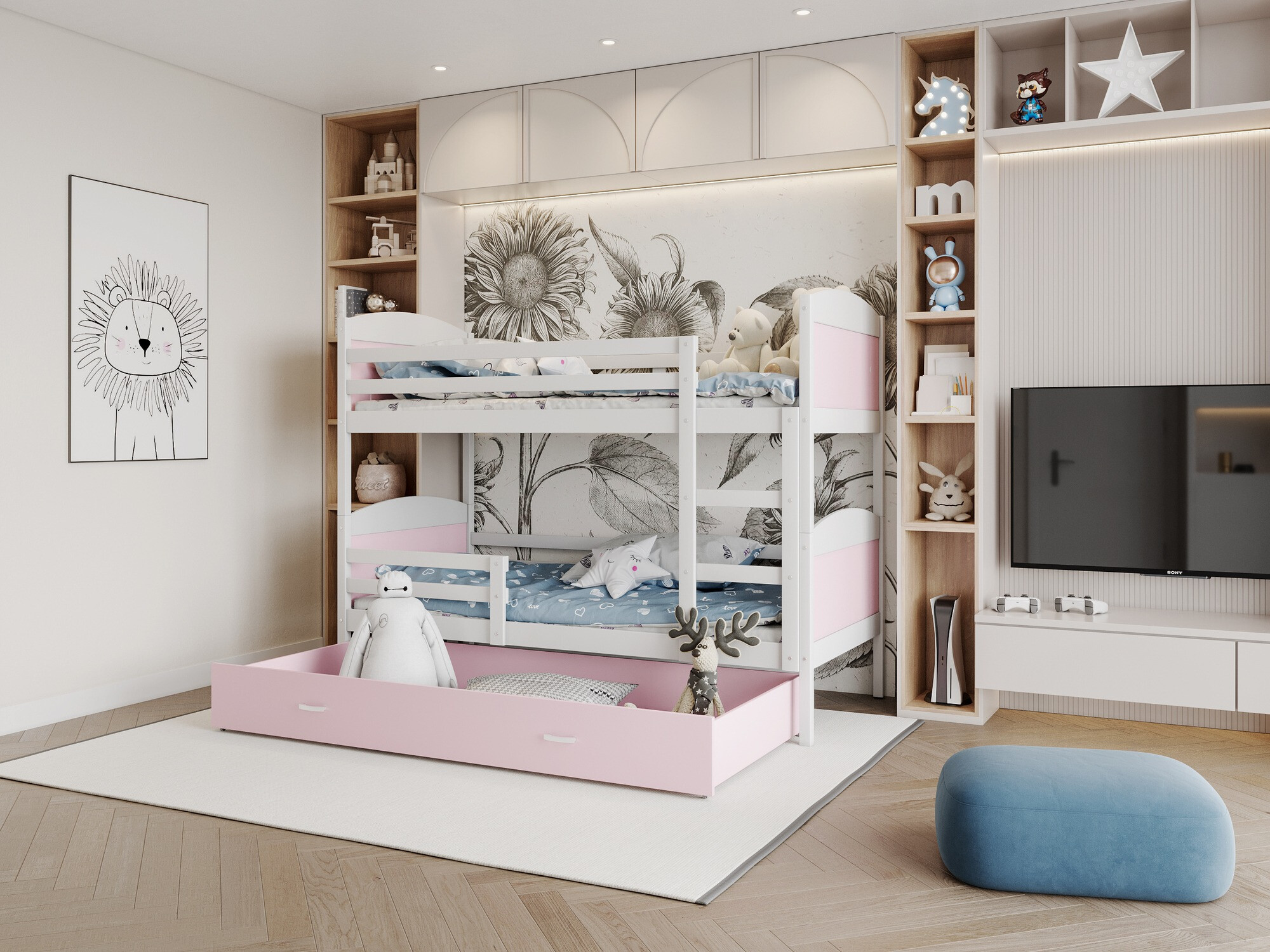 Bunk bed Aurora 101 (Pink)