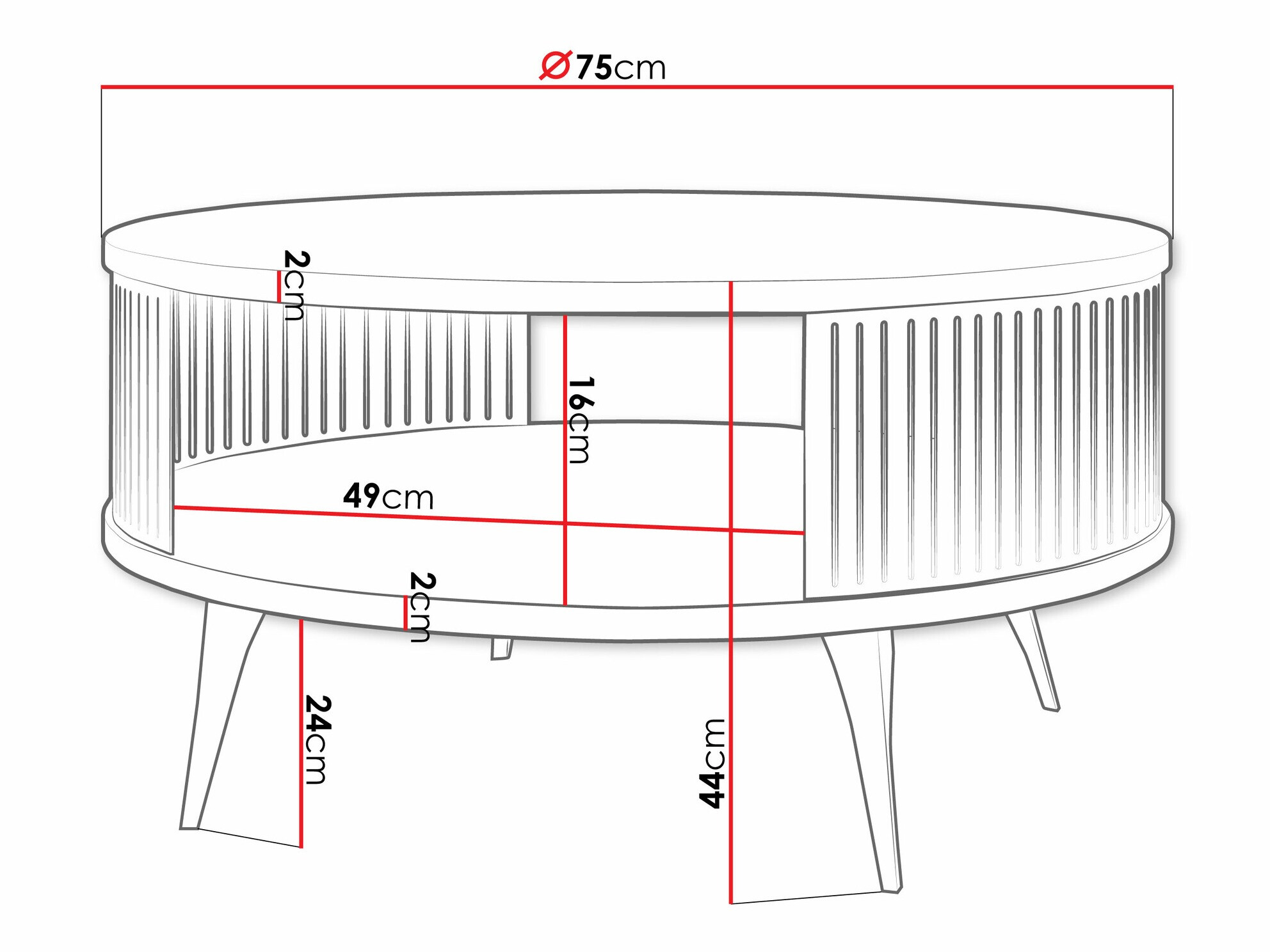 Coffee table Vitum (Graphite)