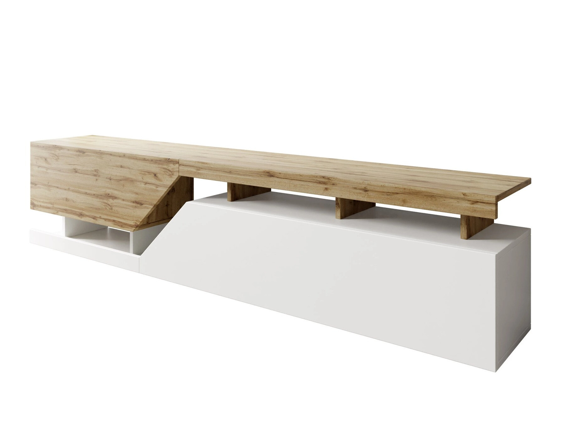 TV stand Comfivo Daldune I (White + Wotan Oak)