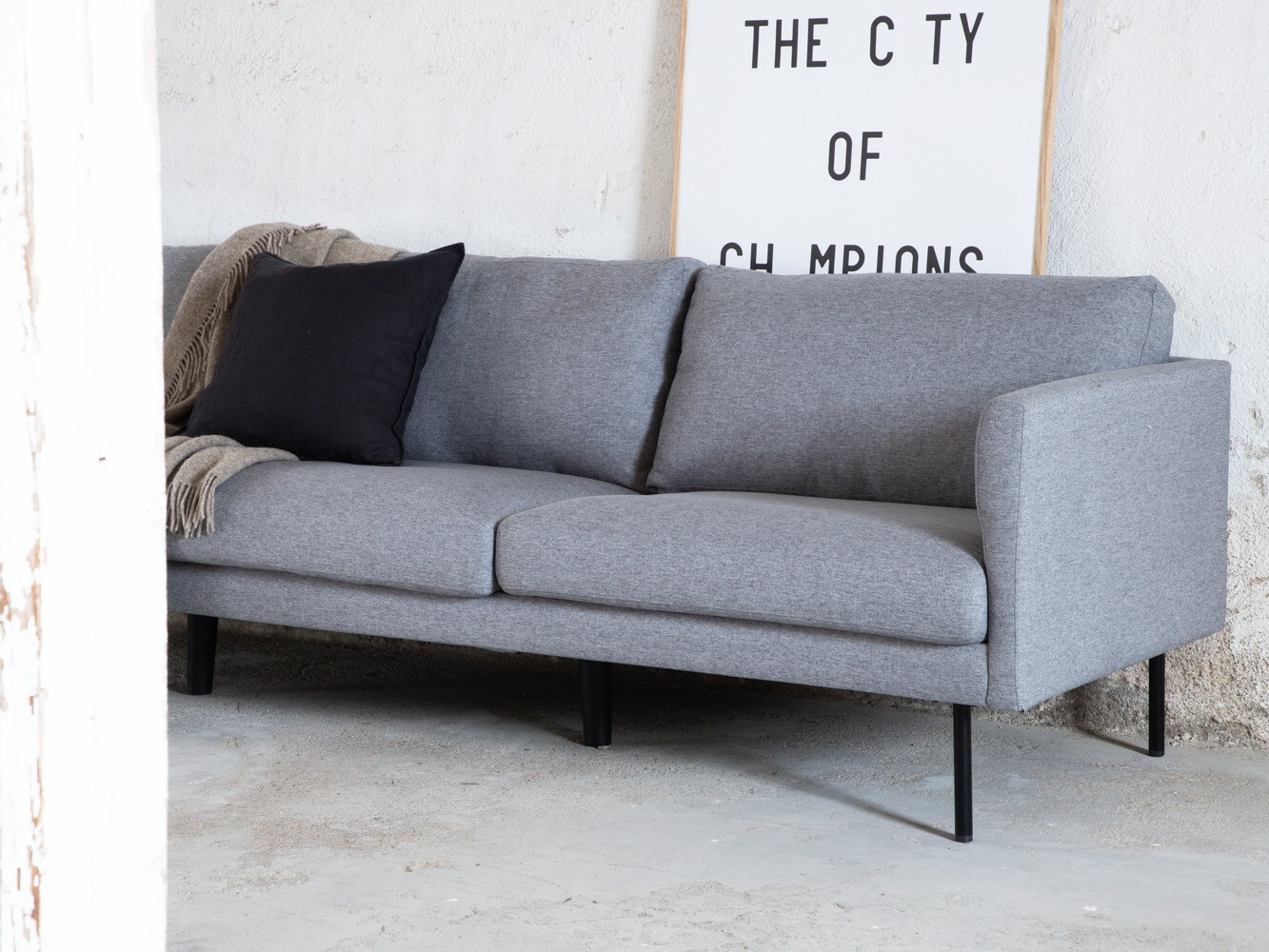 Sofa Fercame 103 (Grey + Black)