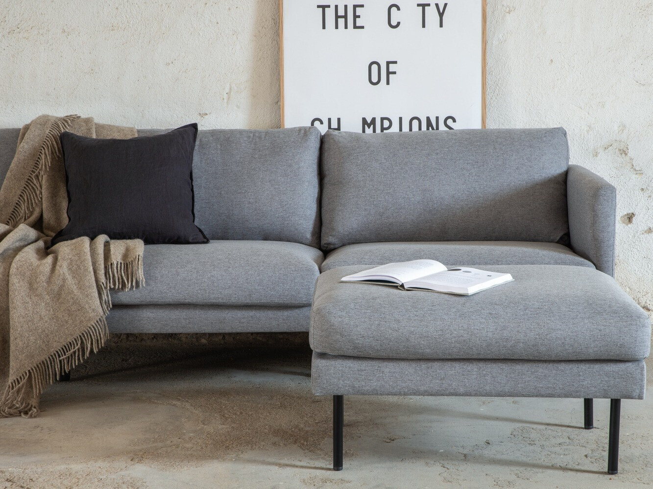 Sofa Fercame 103 (Grey + Black)
