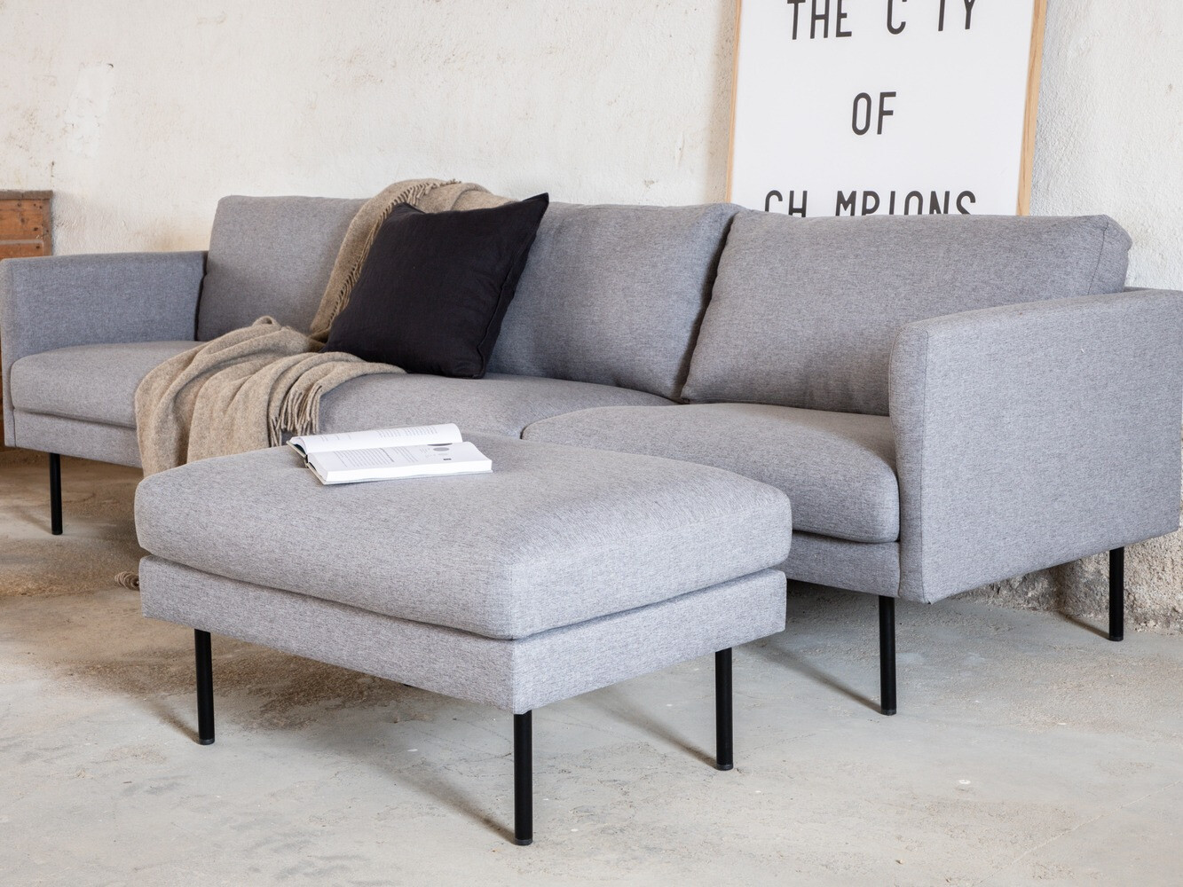 Sofa Fercame 103 (Grey + Black)