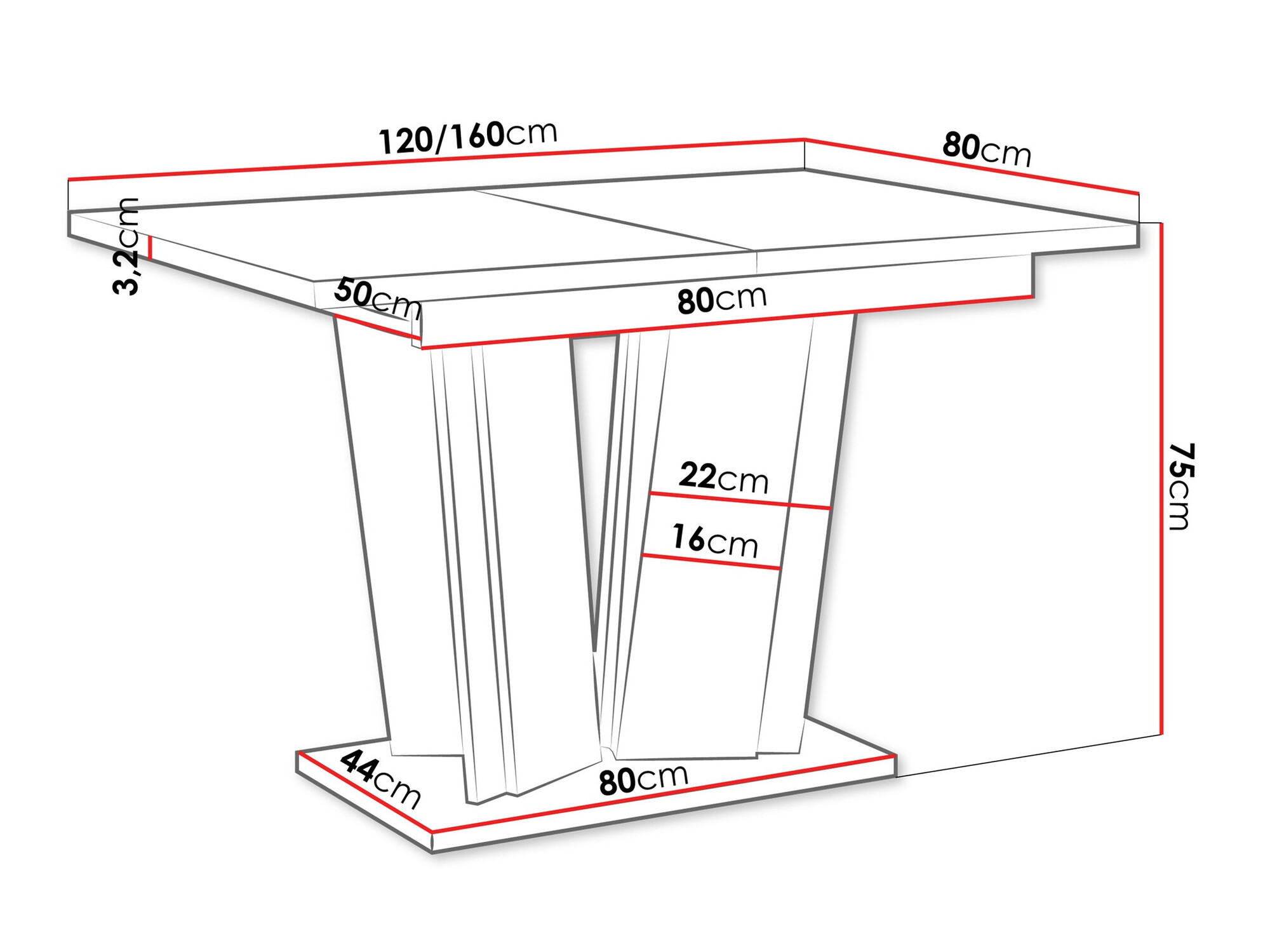 Table Goodyear 130 (White marble)