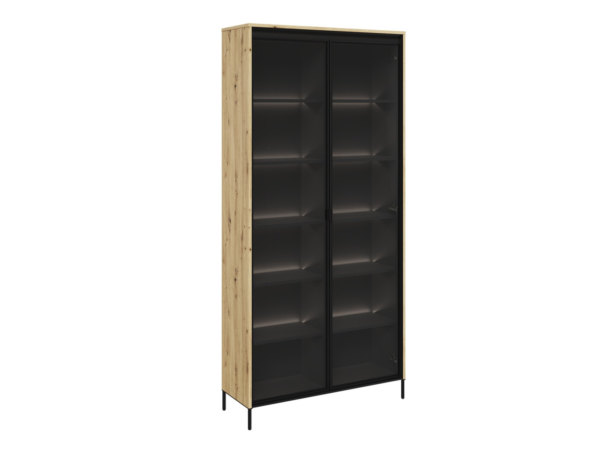 Bookcase Fernolu 106 (Artisan oak + Black)