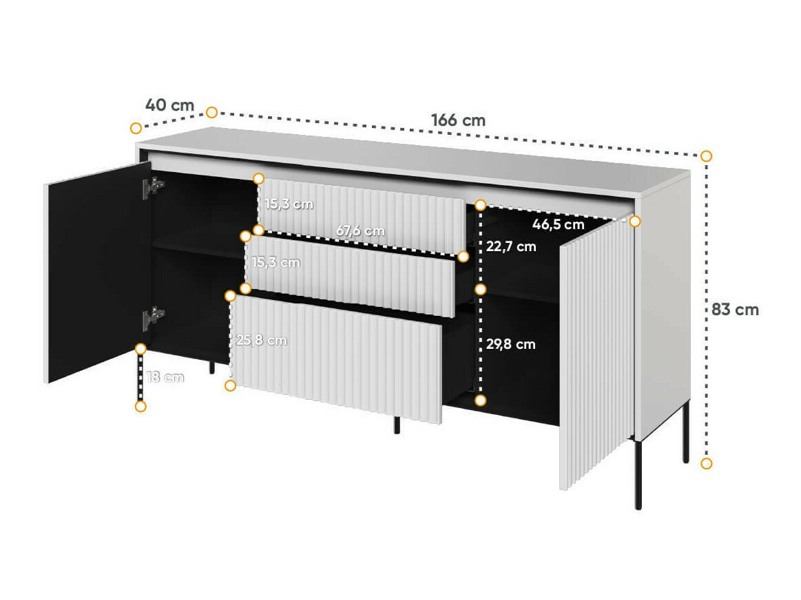 Chest of drawers Fernolu 100 (White + Black)