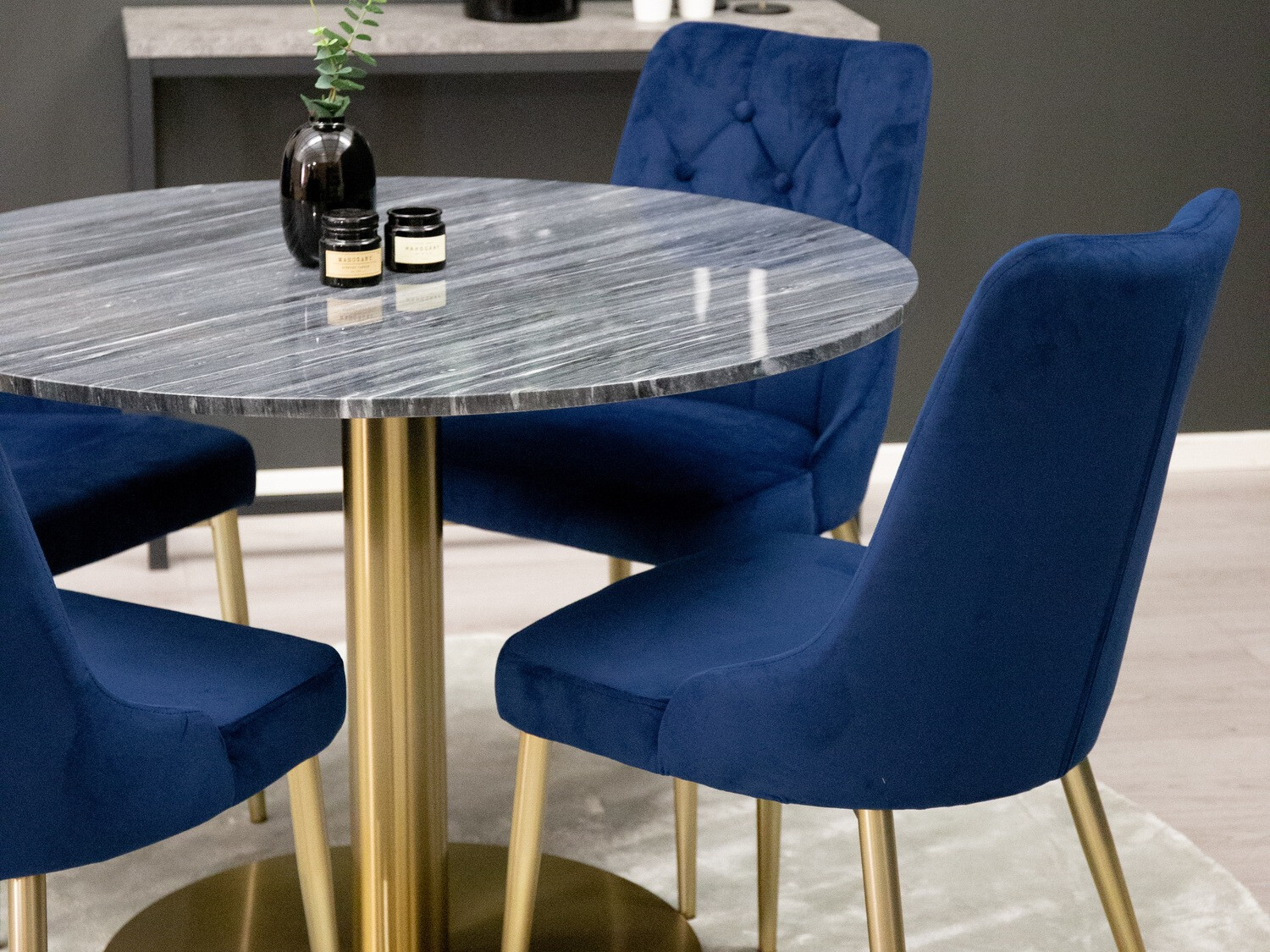 Dining set Dallas 370 (Blue + Golden)