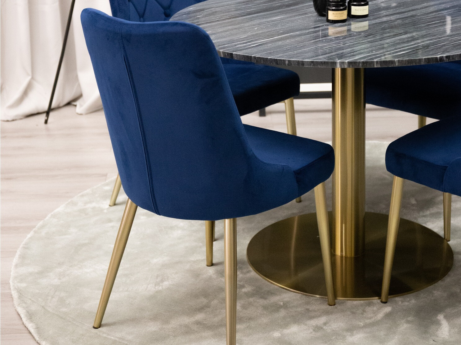 Dining set Dallas 370 (Blue + Golden)