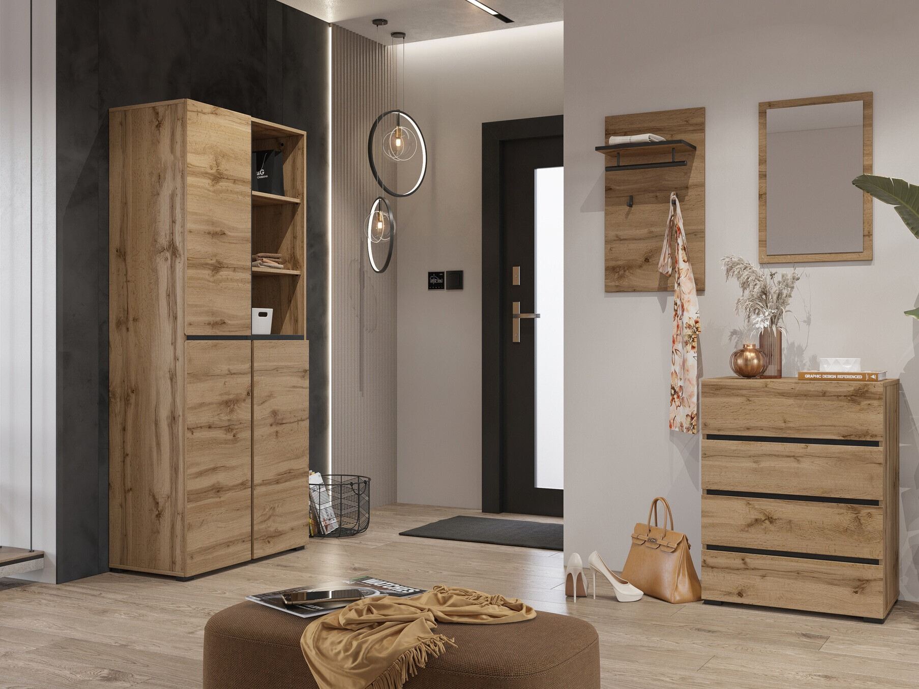 Shoe shelf Alfere 116 (Wotan Oak)