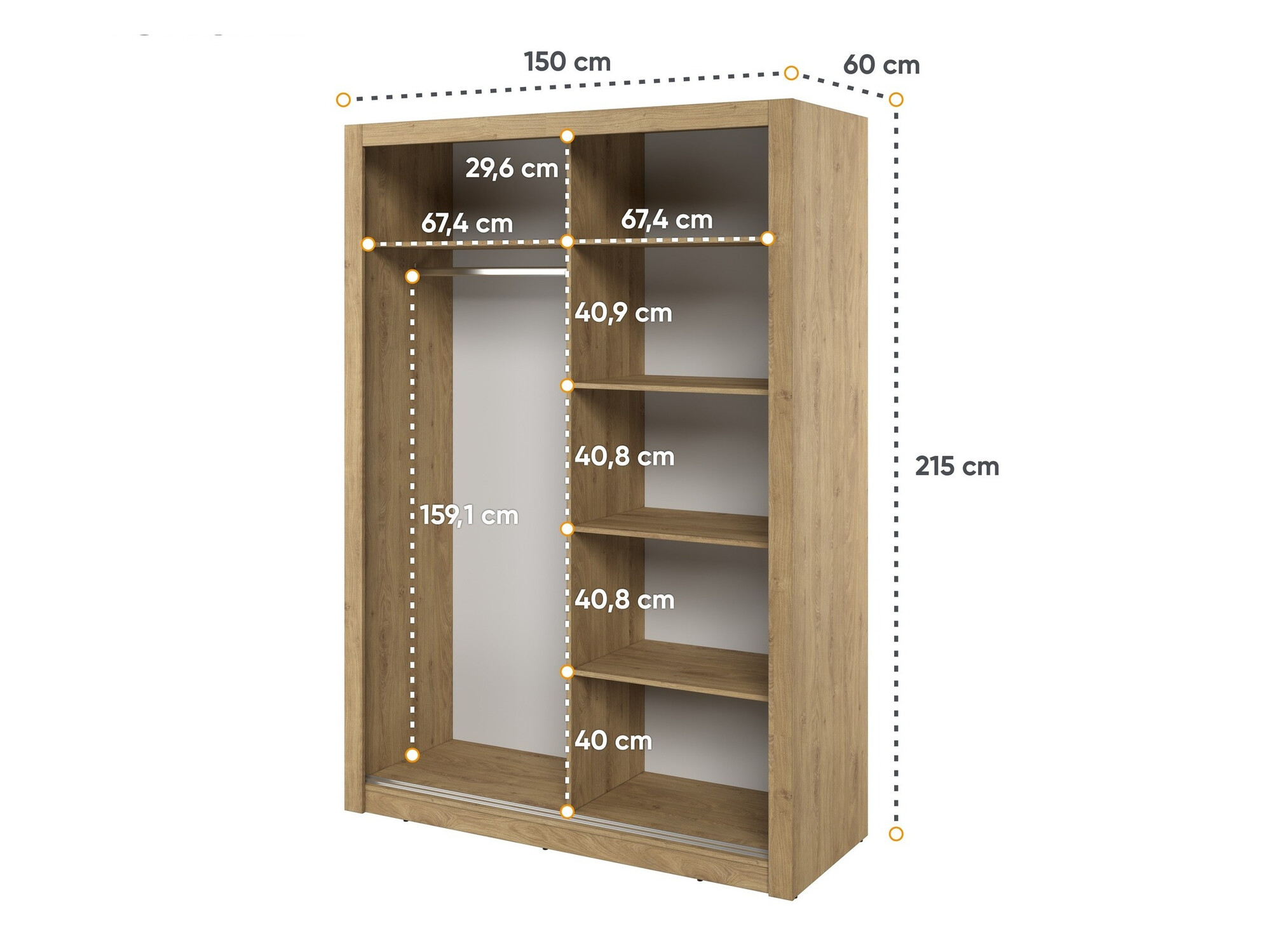 Wardrobe Fresno 152 (Oak)