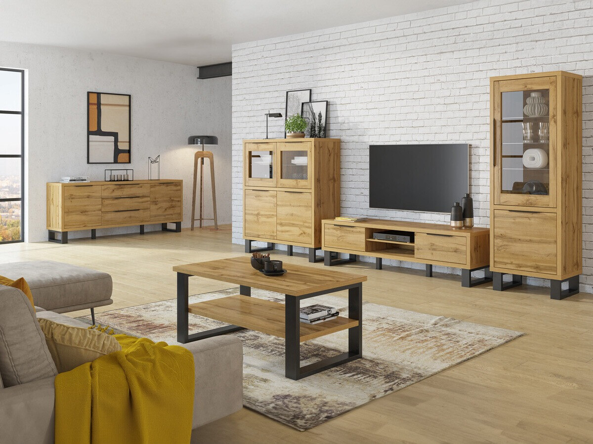 Chest of drawers Avicavu 102 (Wotan Oak + Black)