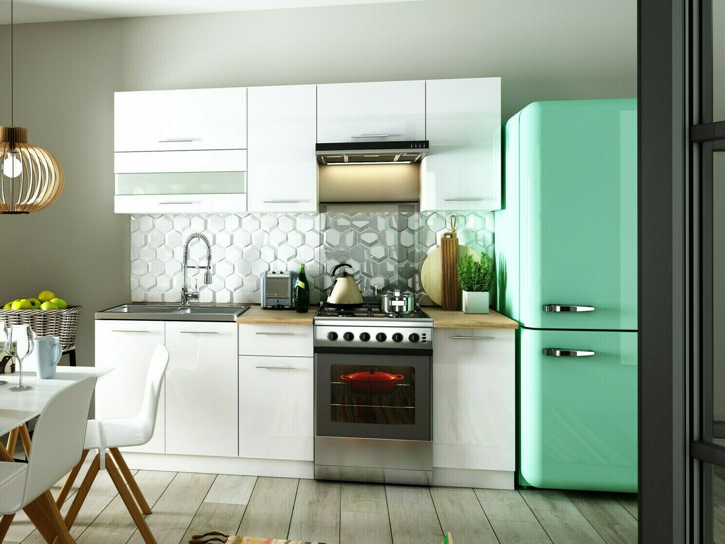 Modular wall cabinet Tiffa White 100