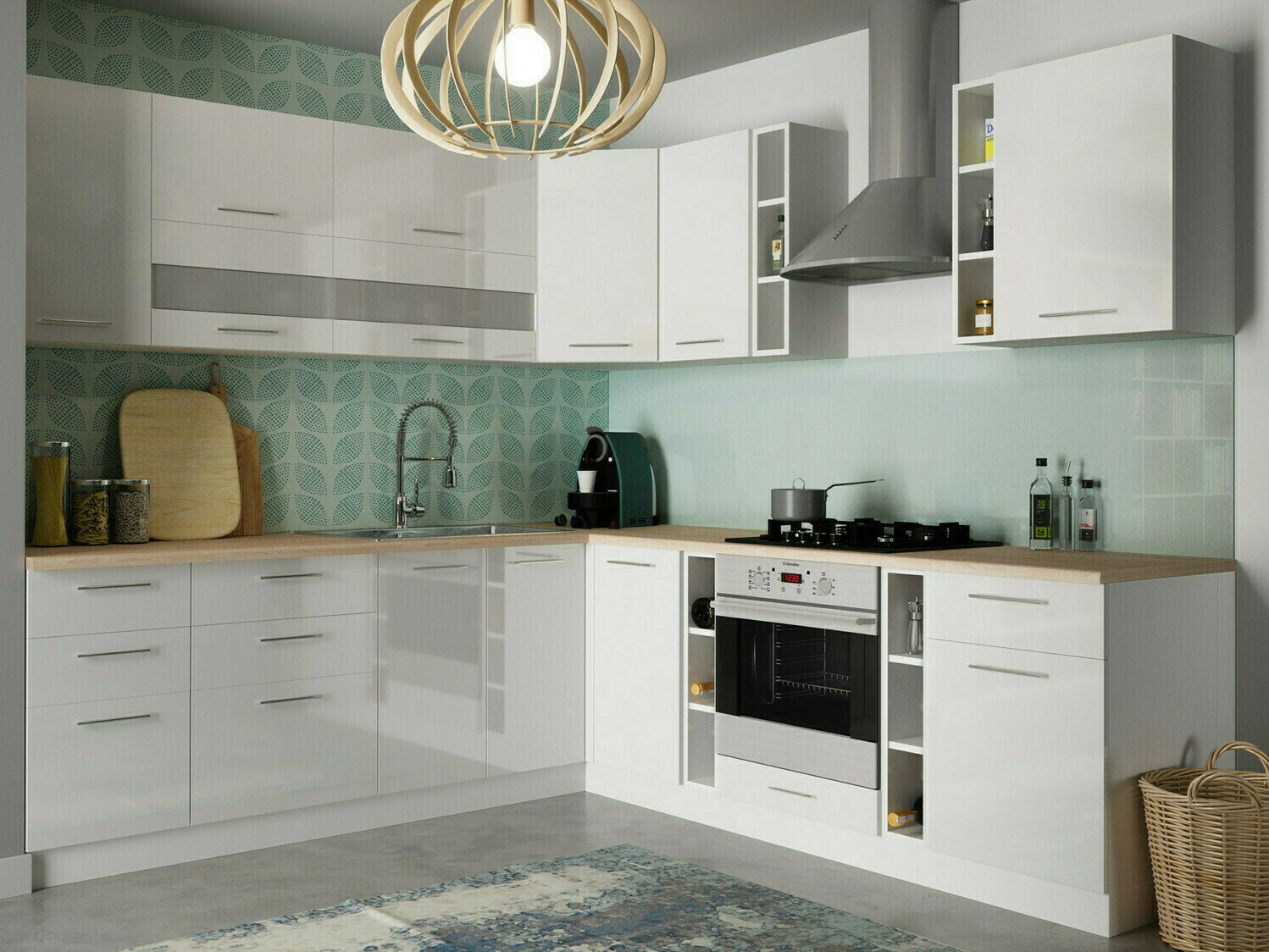 Modular wall cabinet Tiffa White 100