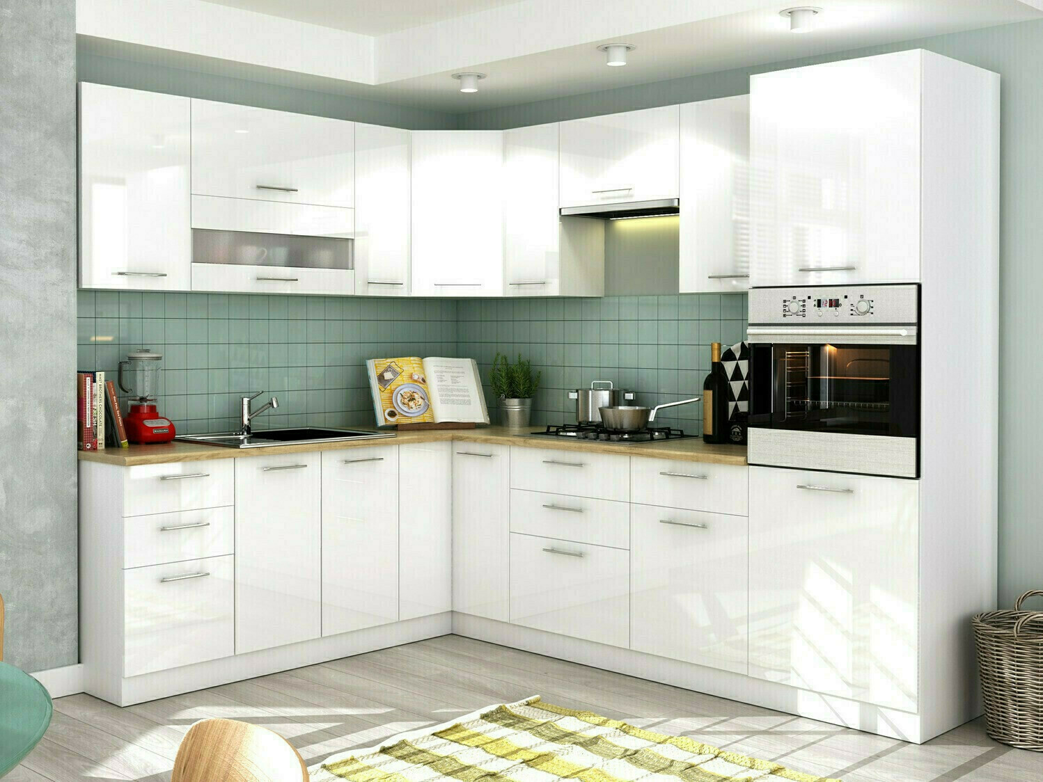 Modular wall cabinet Tiffa White 130