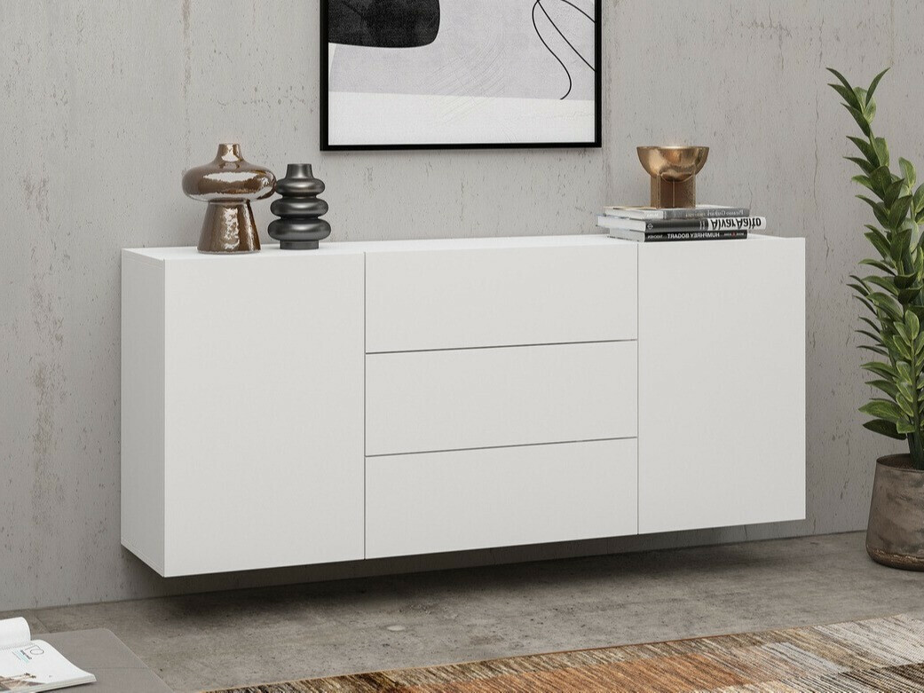 Chest of drawers Revmiru 103 (White + Wotan Oak)