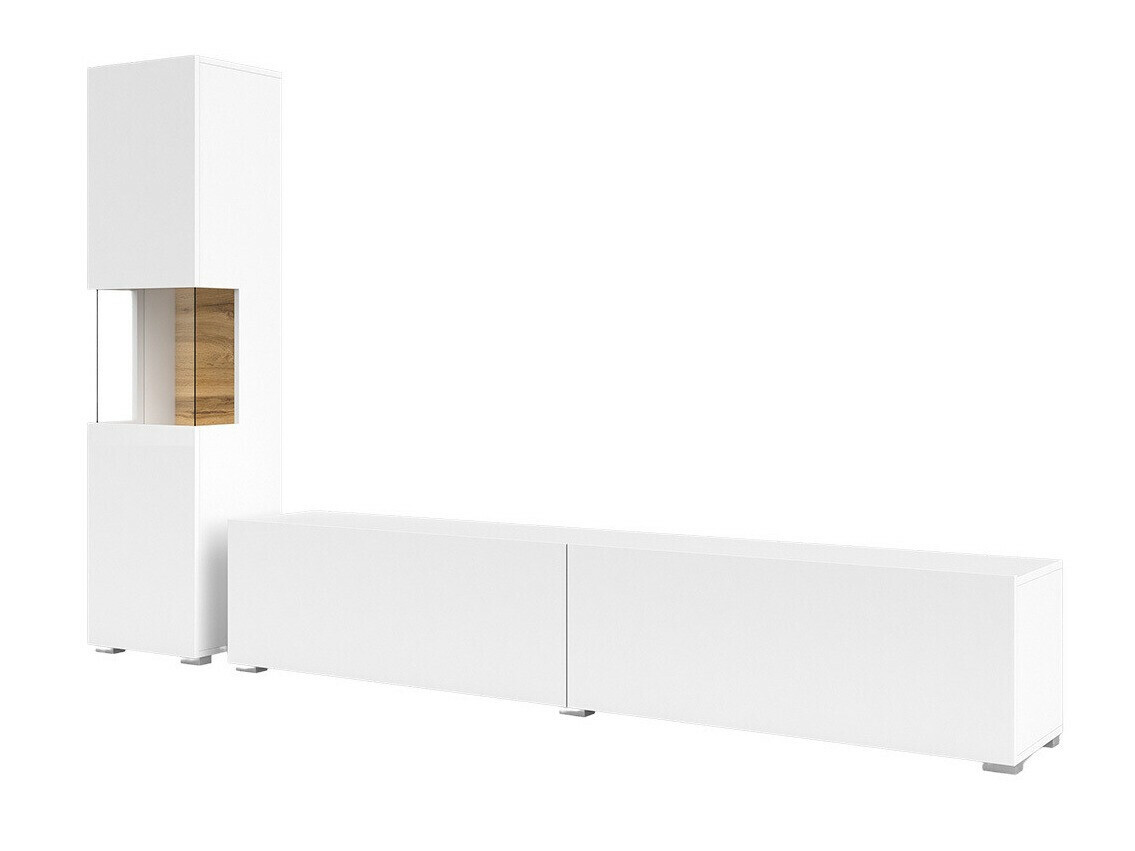 Living room set Revmiru 105 (White + Wotan Oak)