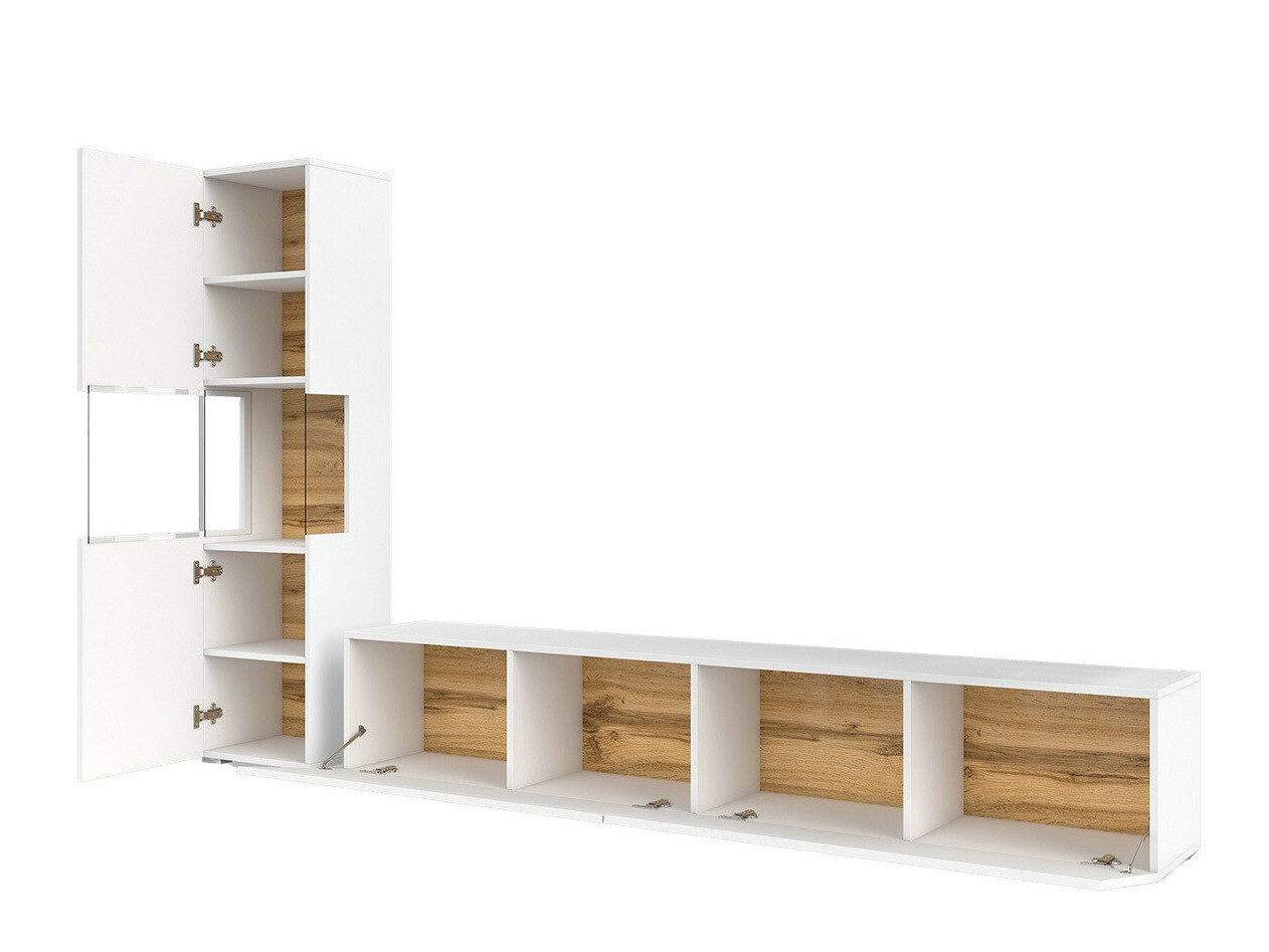 Living room set Revmiru 105 (White + Wotan Oak)